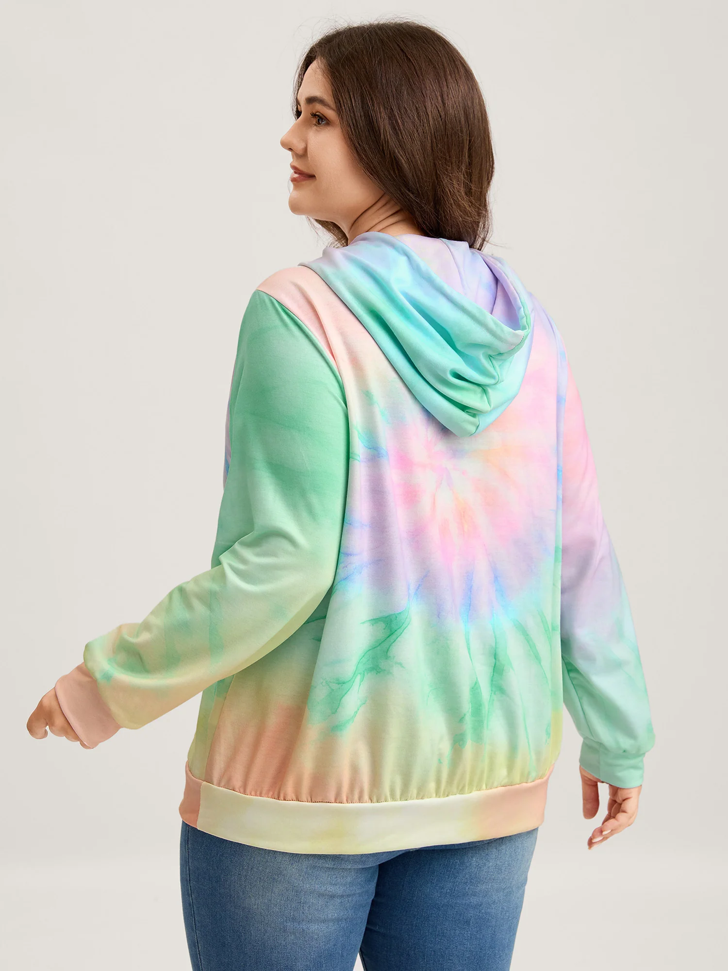 Tie-Dye Blend Pockets Hoodie - Image 4
