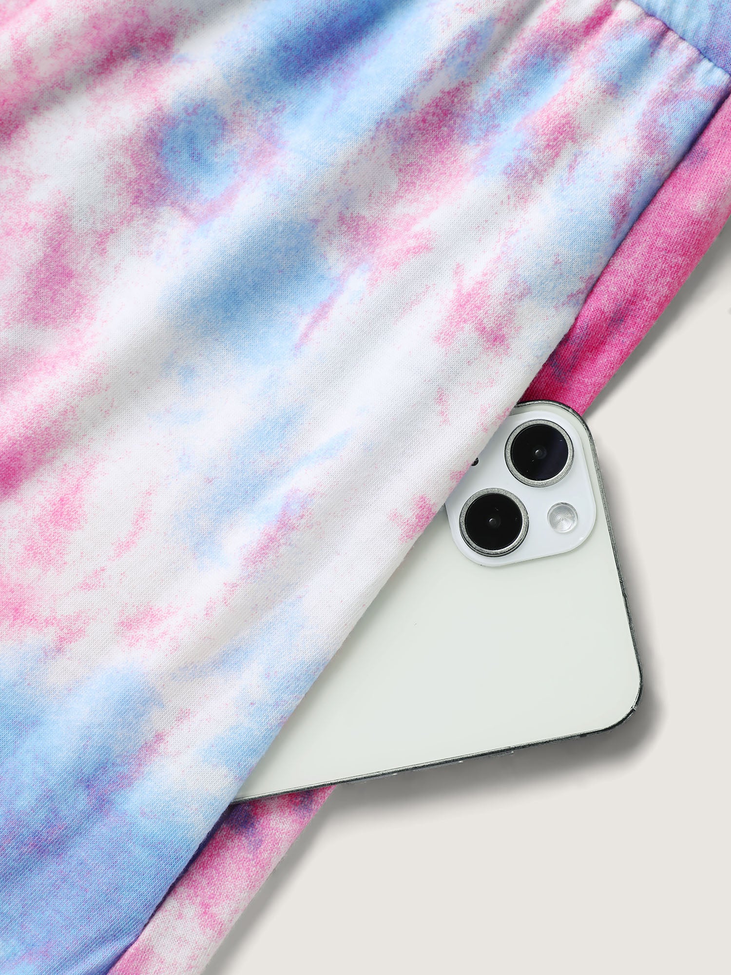 Tie-Dye Curvy Hem V-Neck Mini Dress - Image 6