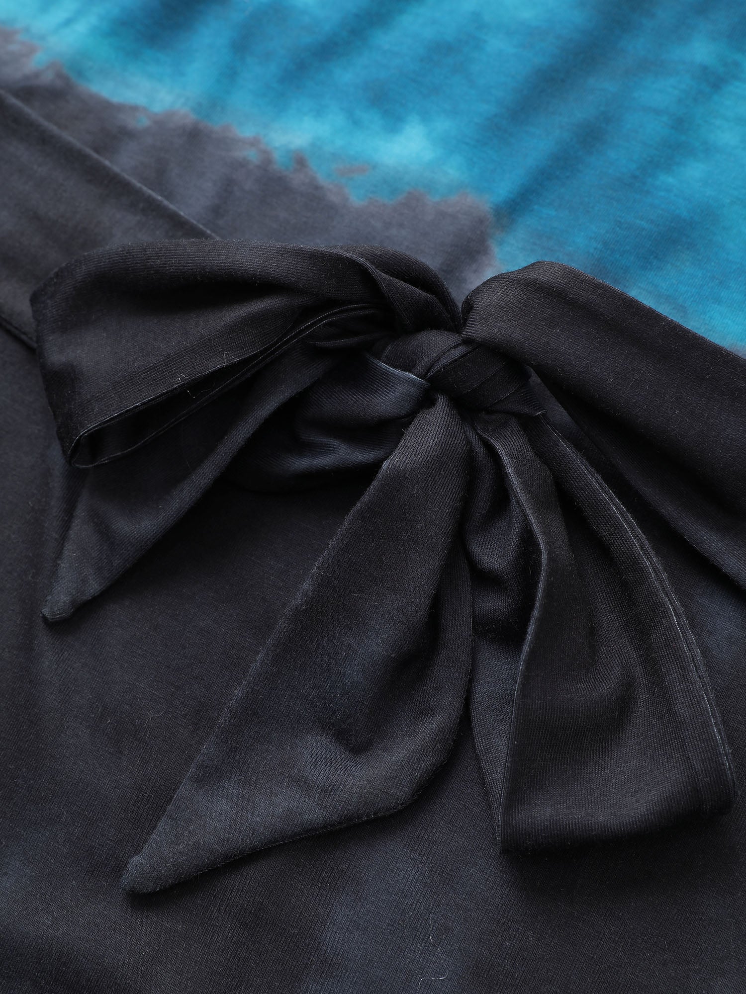 Tie Dye Cut Out Belted Elastic Cuffs Dress - Image 5