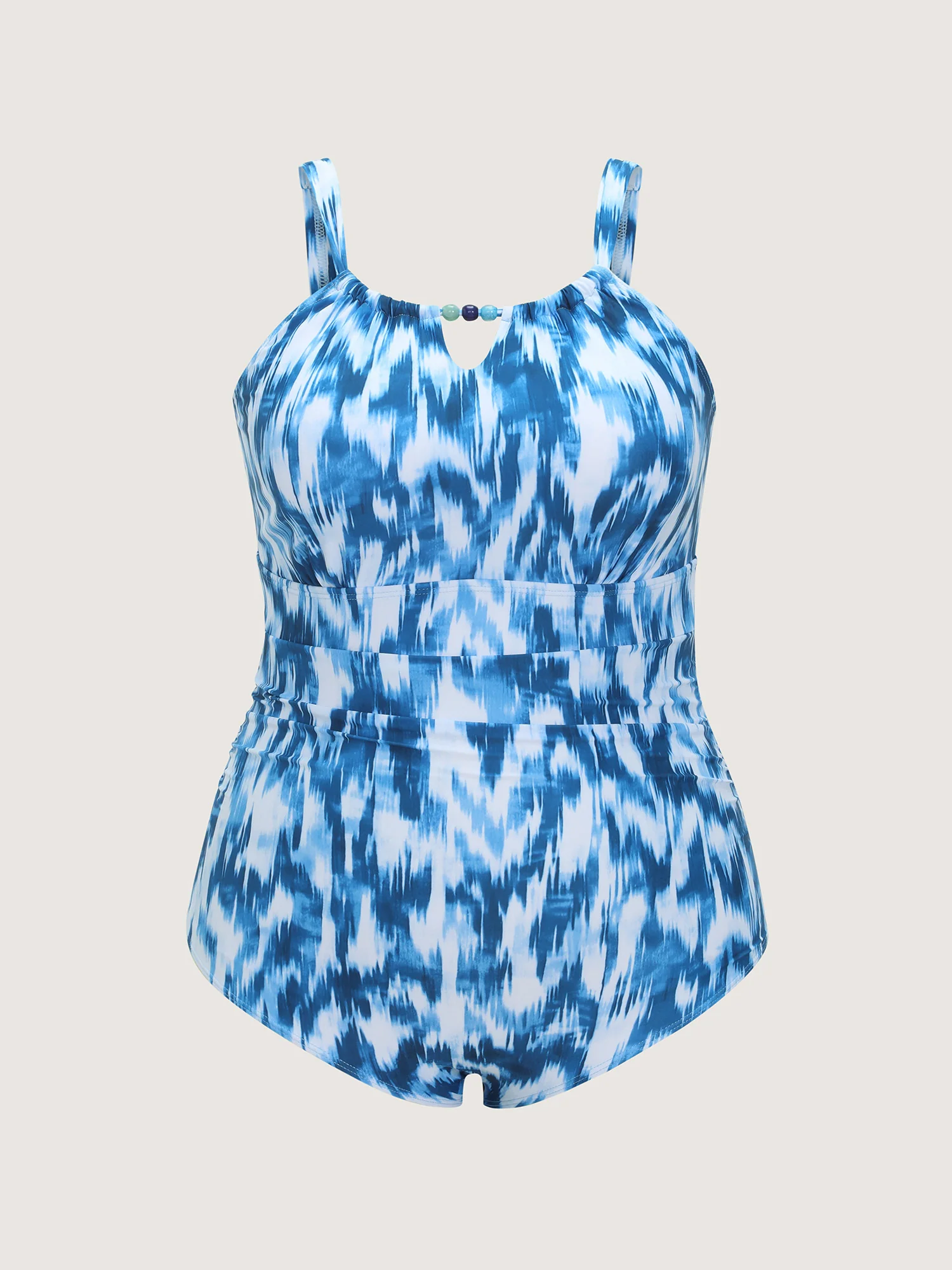 Tie-Dye Effect Keyhole Neckline One-Piece Swim - Image 9