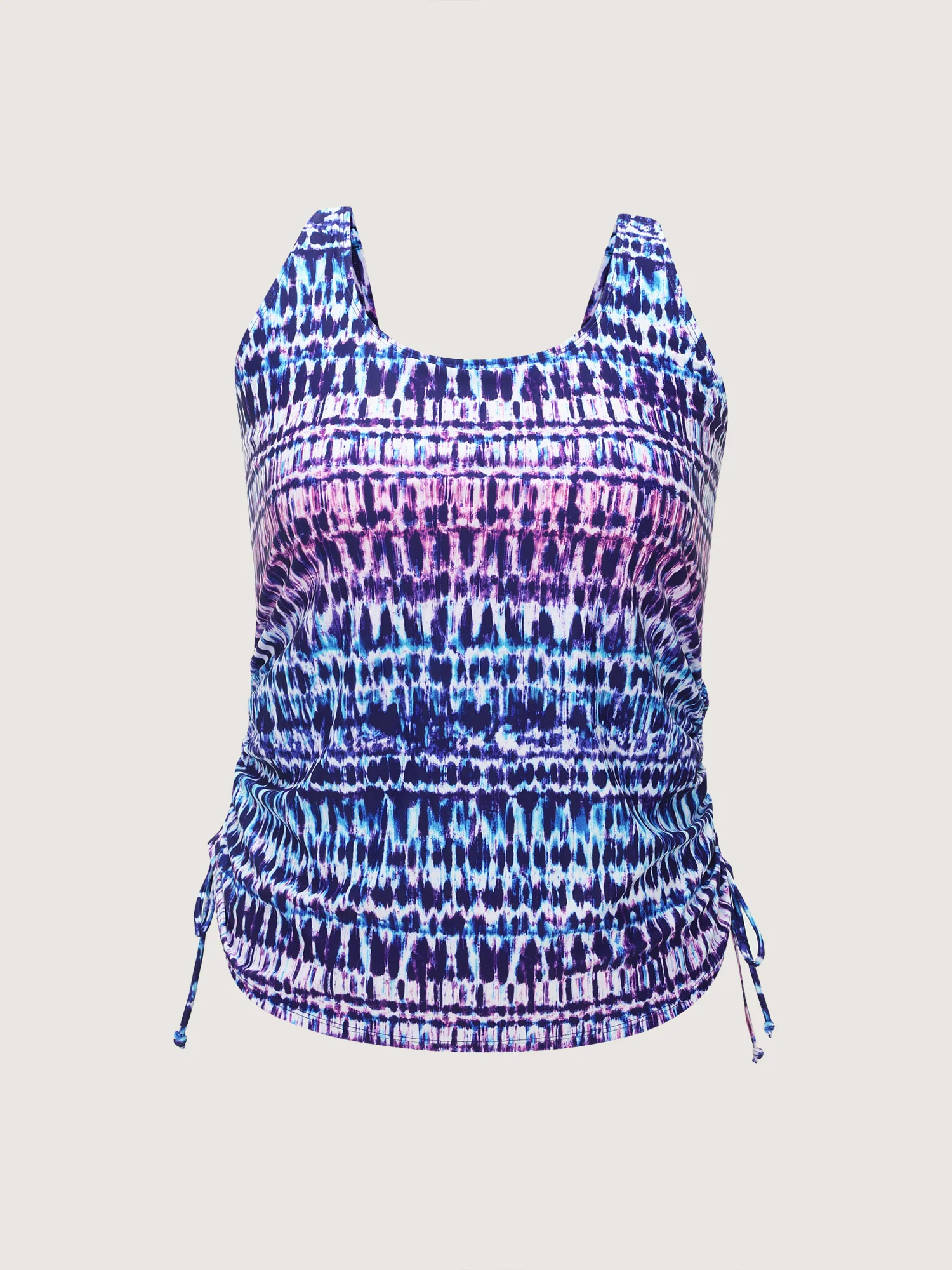 Tie-Dye Effect Scoop Neckline Swim Top - Image 7
