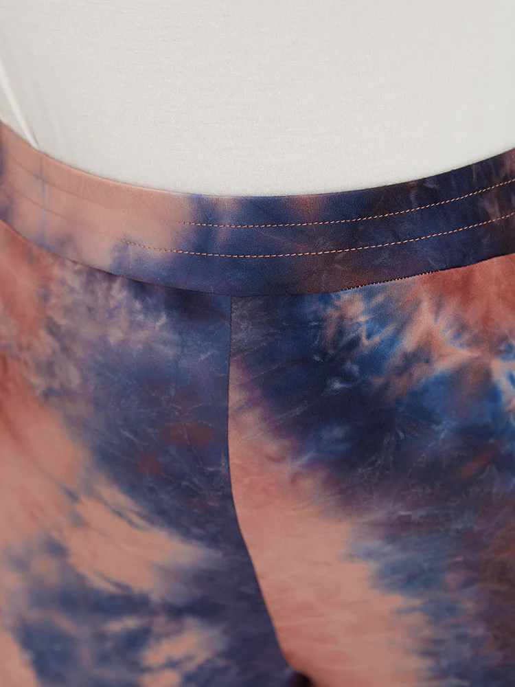 Tie Dye Gathered Skinny Pocket Side Leggings - Image 8