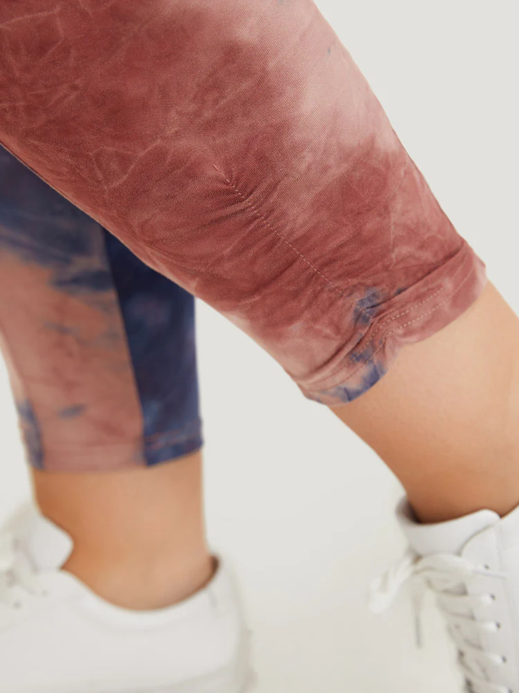 Tie Dye Gathered Skinny Pocket Side Leggings - Image 9
