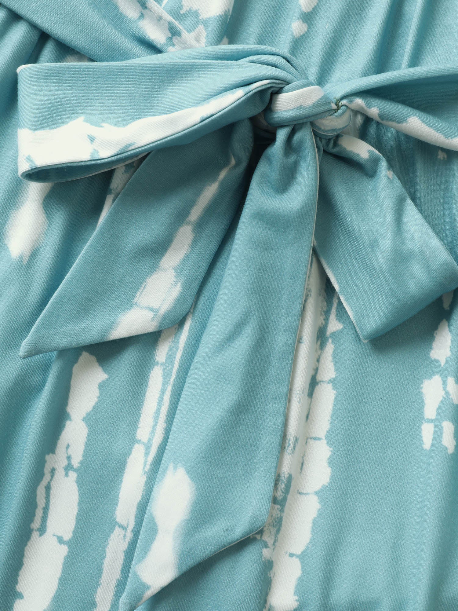 Tie Dye Halter Neck Belted Gathered Dress - Image 6