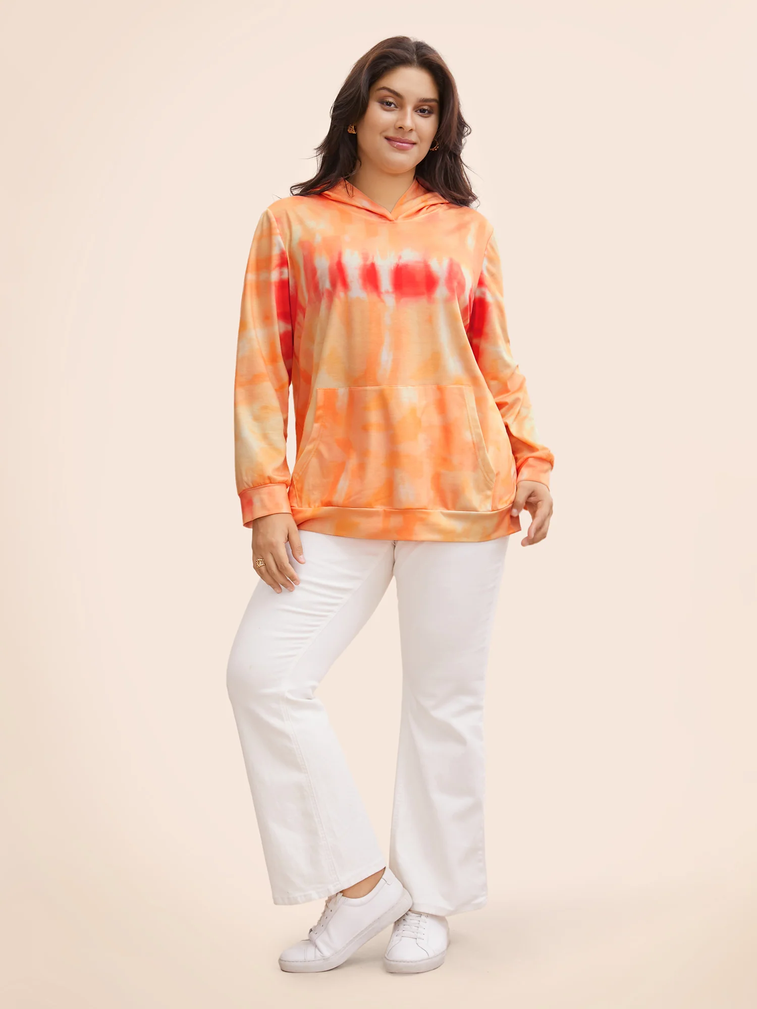 Tie Dye Hooded Kangaroo Pocket Sweatshirt - Image 3