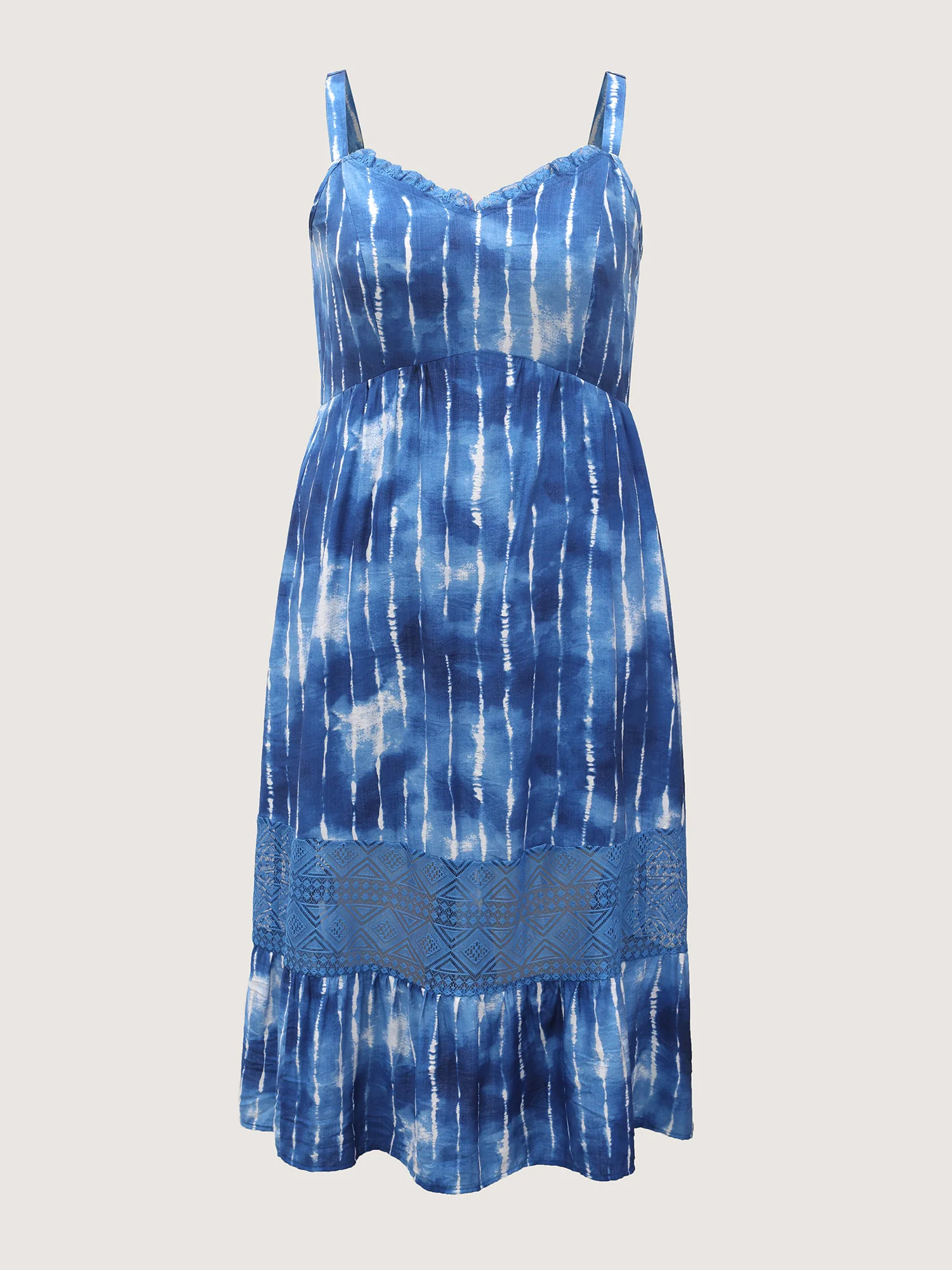 Tie-Dye Lace Trim Cami Midi Dress - Image 8