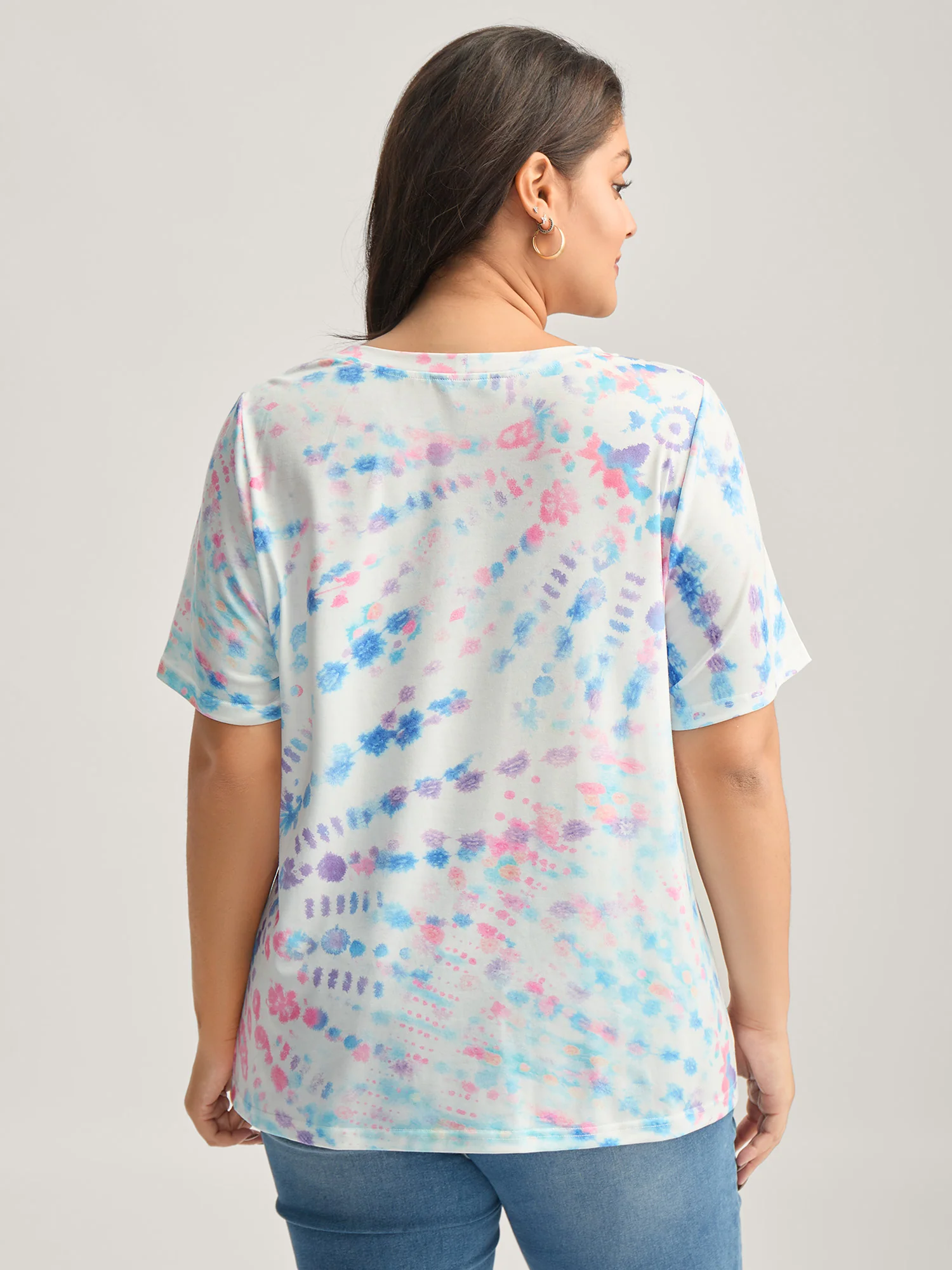 Tie-Dye Ombre Round Neck T-Shirt - Image 4