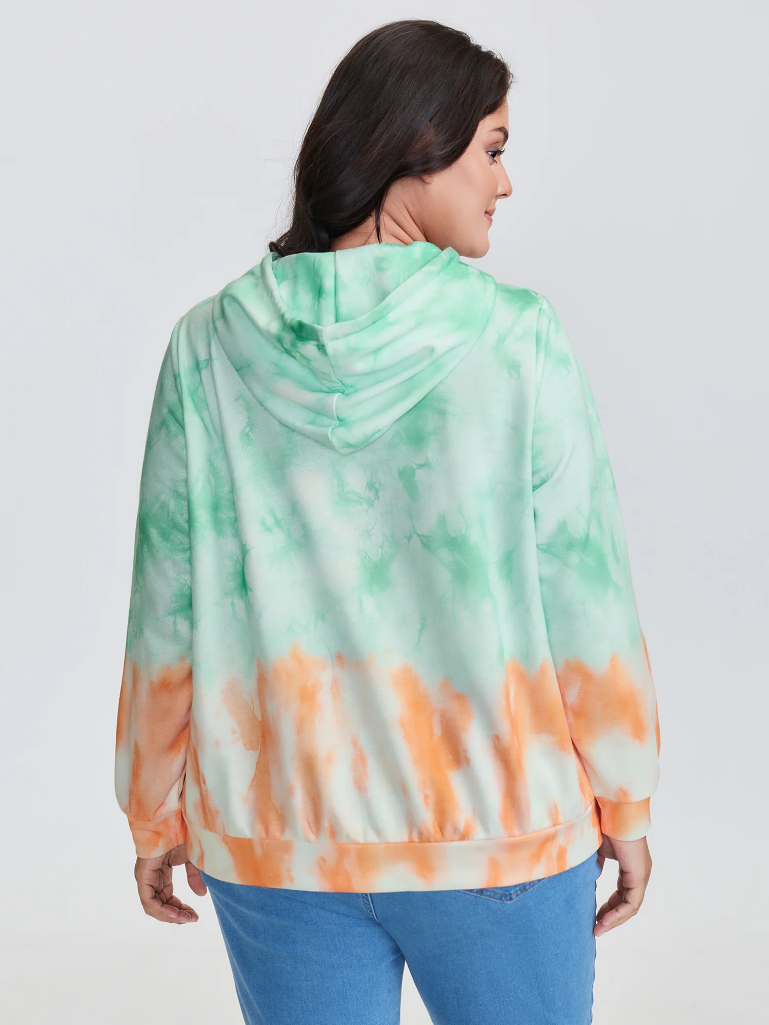 Tie-Dye Peachy Motif Hoodie - Image 4
