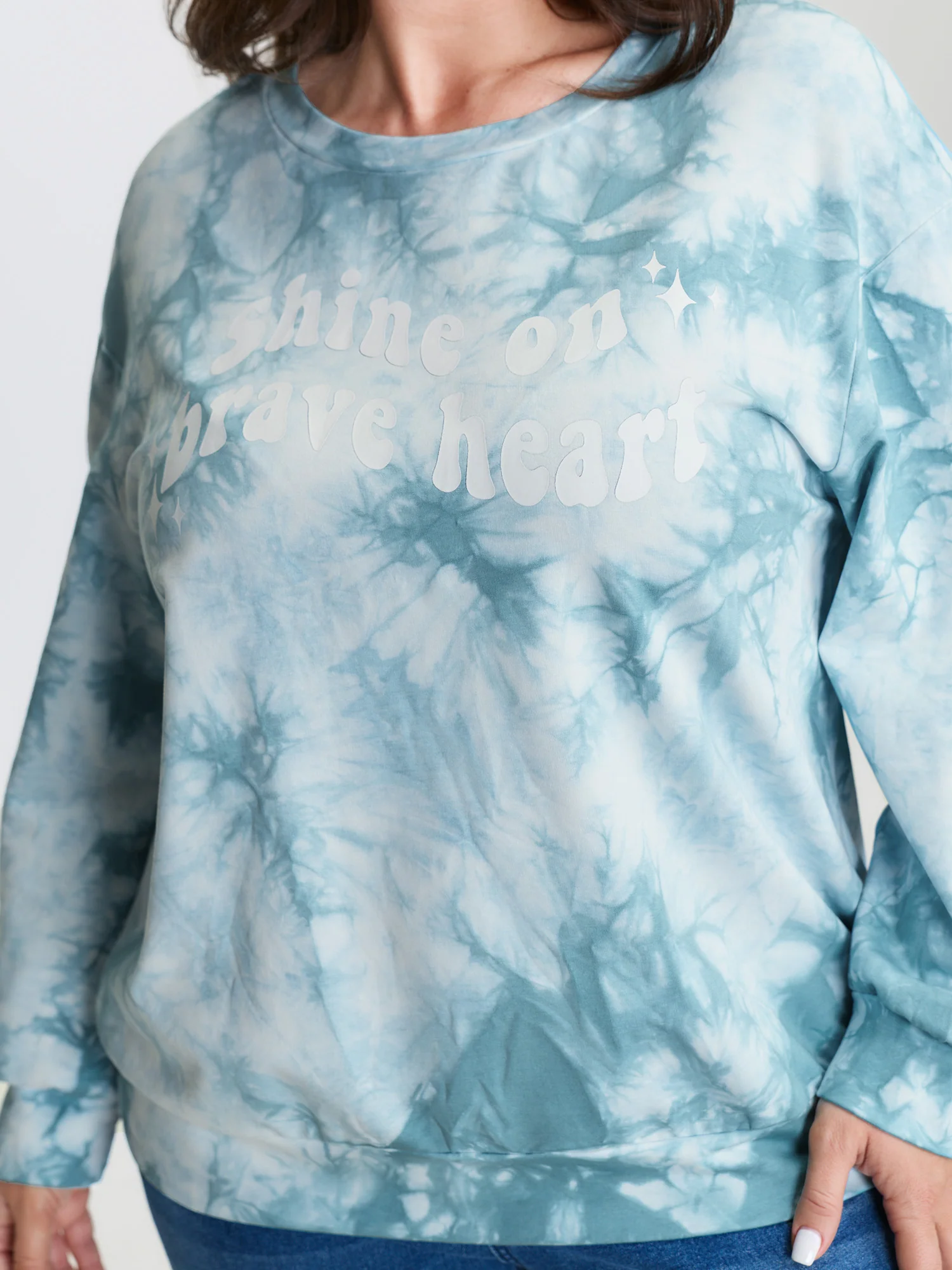 Tie-Dye Positive Affirmation Print Sweatshirt - Image 3