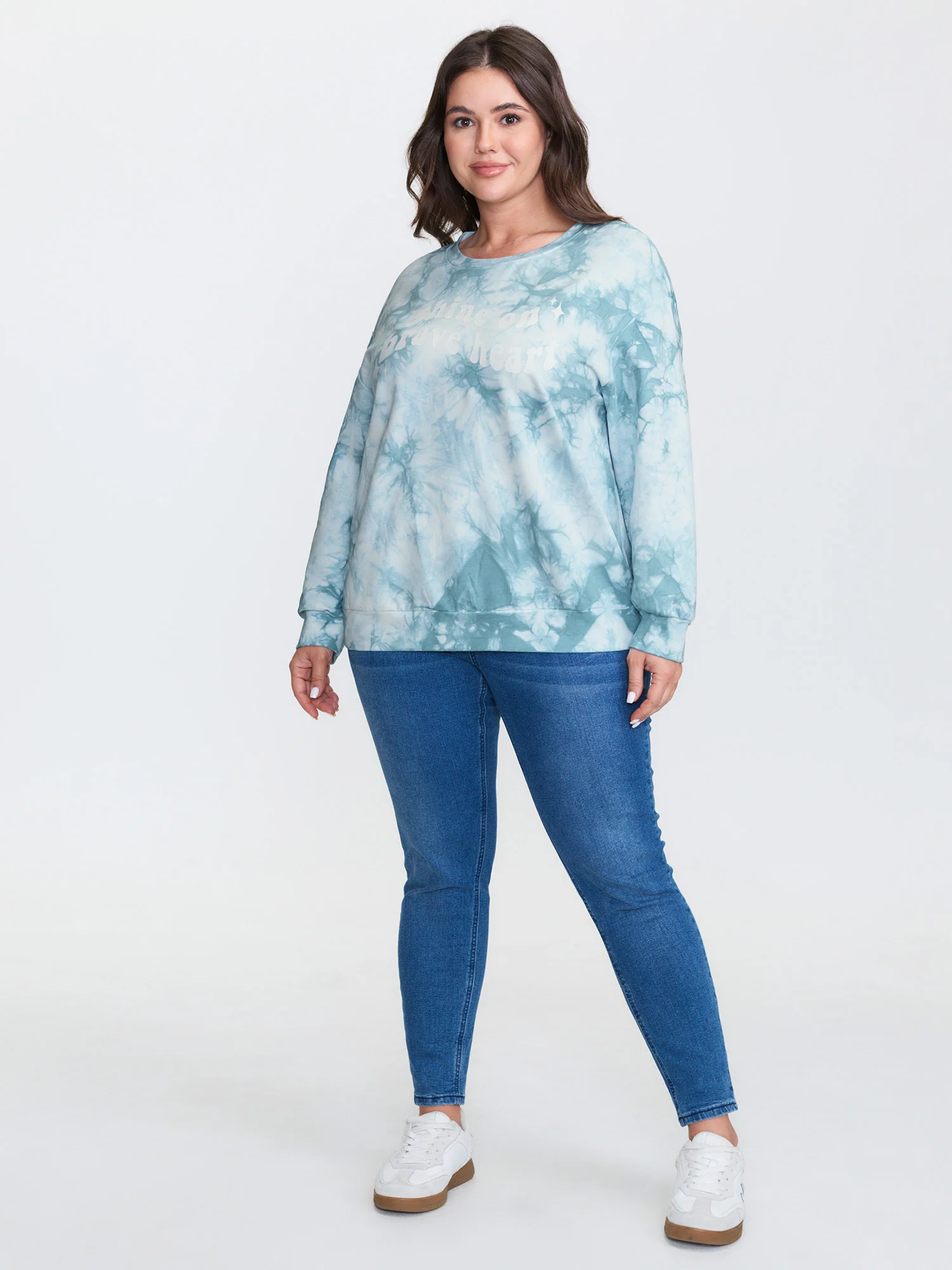 Tie-Dye Positive Affirmation Print Sweatshirt - Image 4