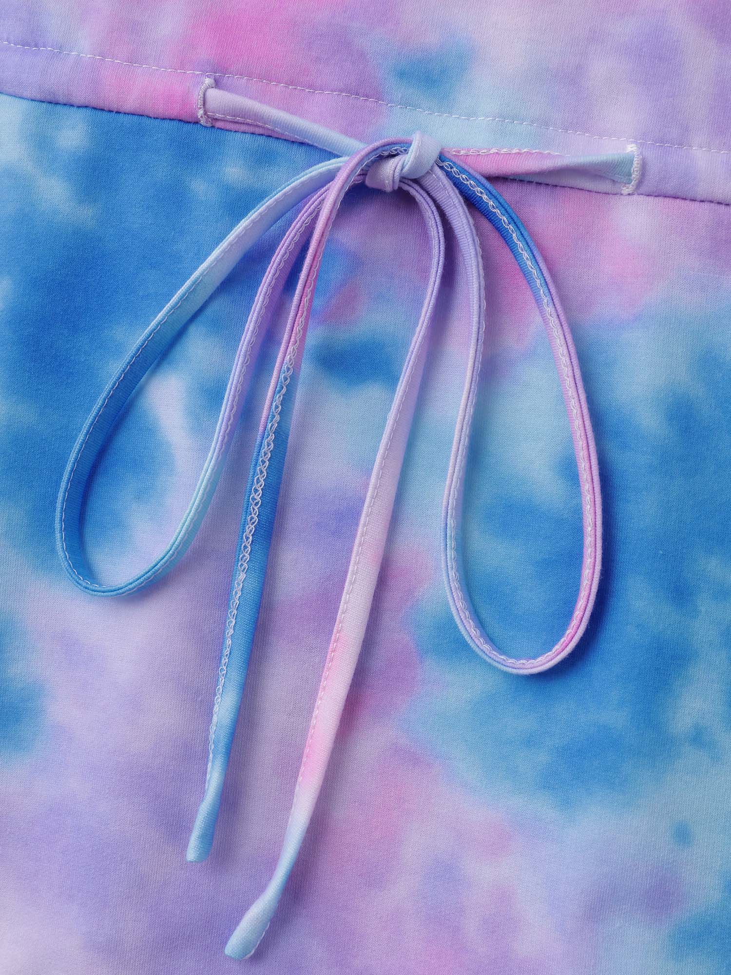 Tie-Dye Print Drawstring Waist Midi Dress - Image 5