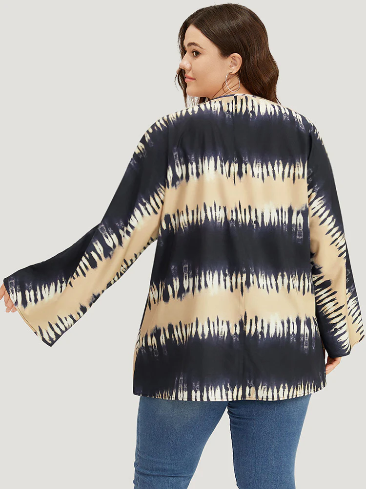 Halloween Tie Dye Print Open Front Kimono - Image 2