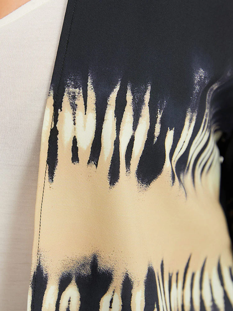 Halloween Tie Dye Print Open Front Kimono - Image 5