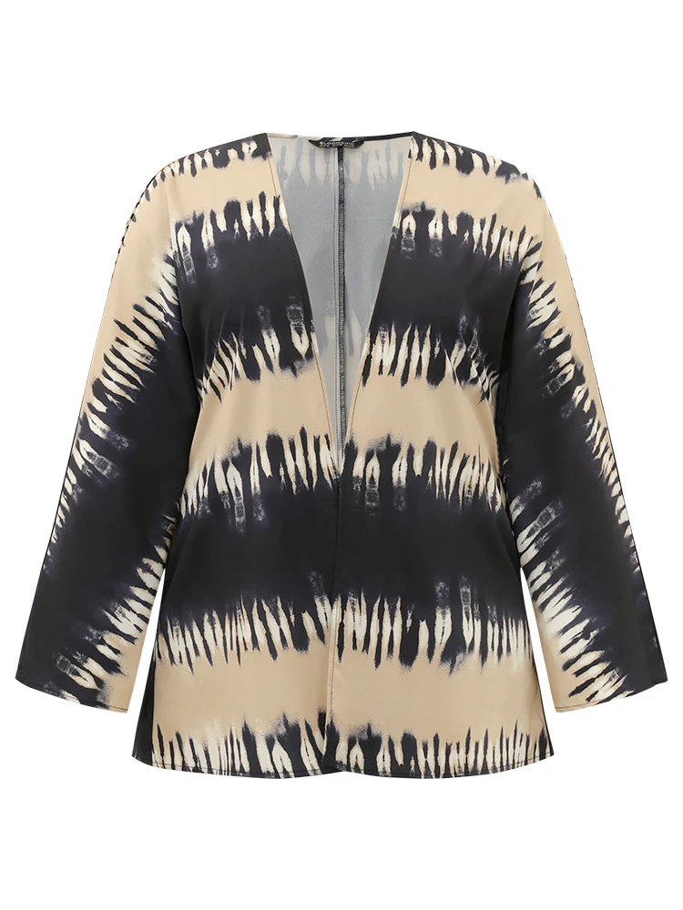Halloween Tie Dye Print Open Front Kimono - Image 7
