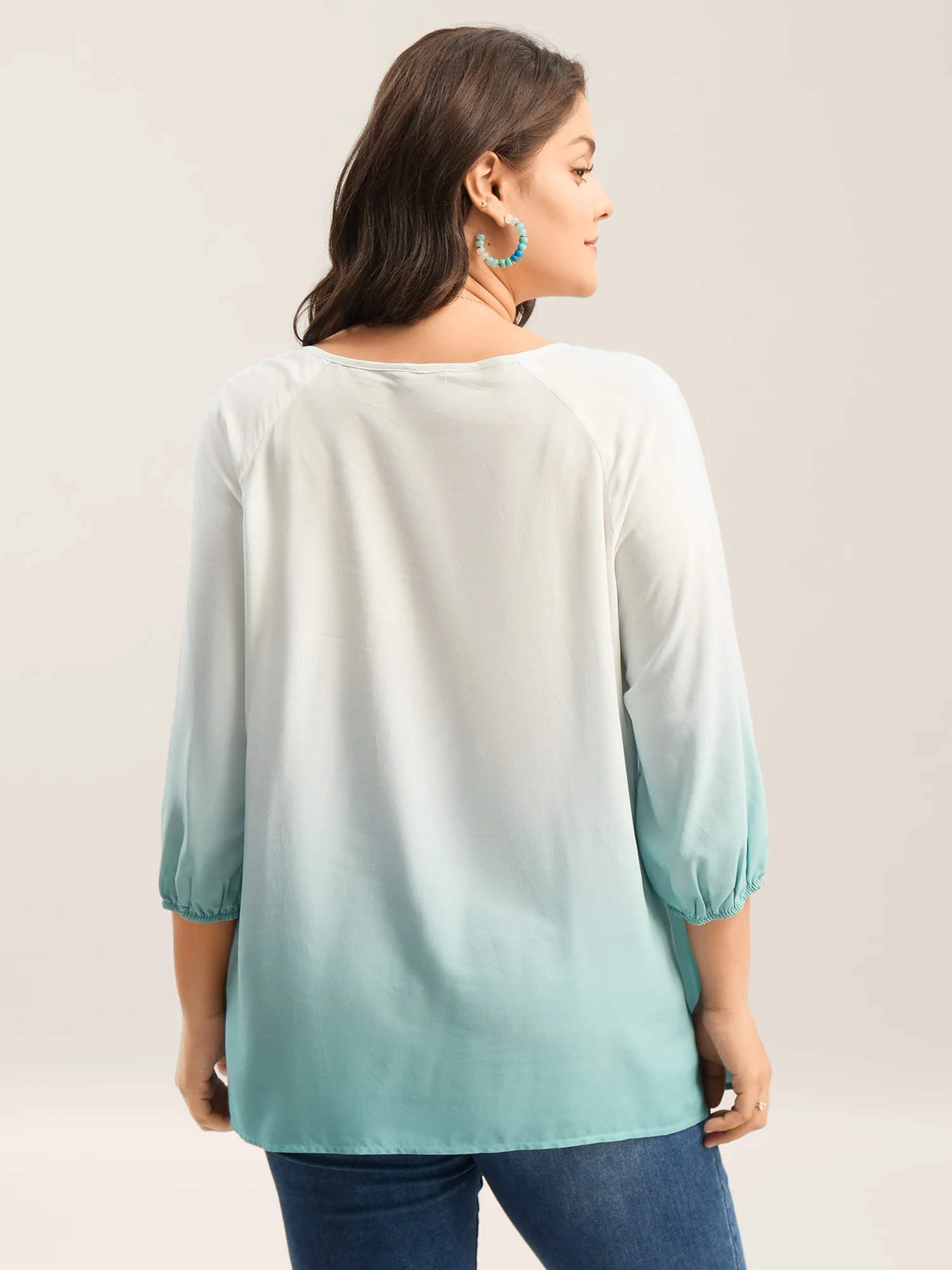 Tie-Dye Rayon Neck Tie Blouse - Image 4