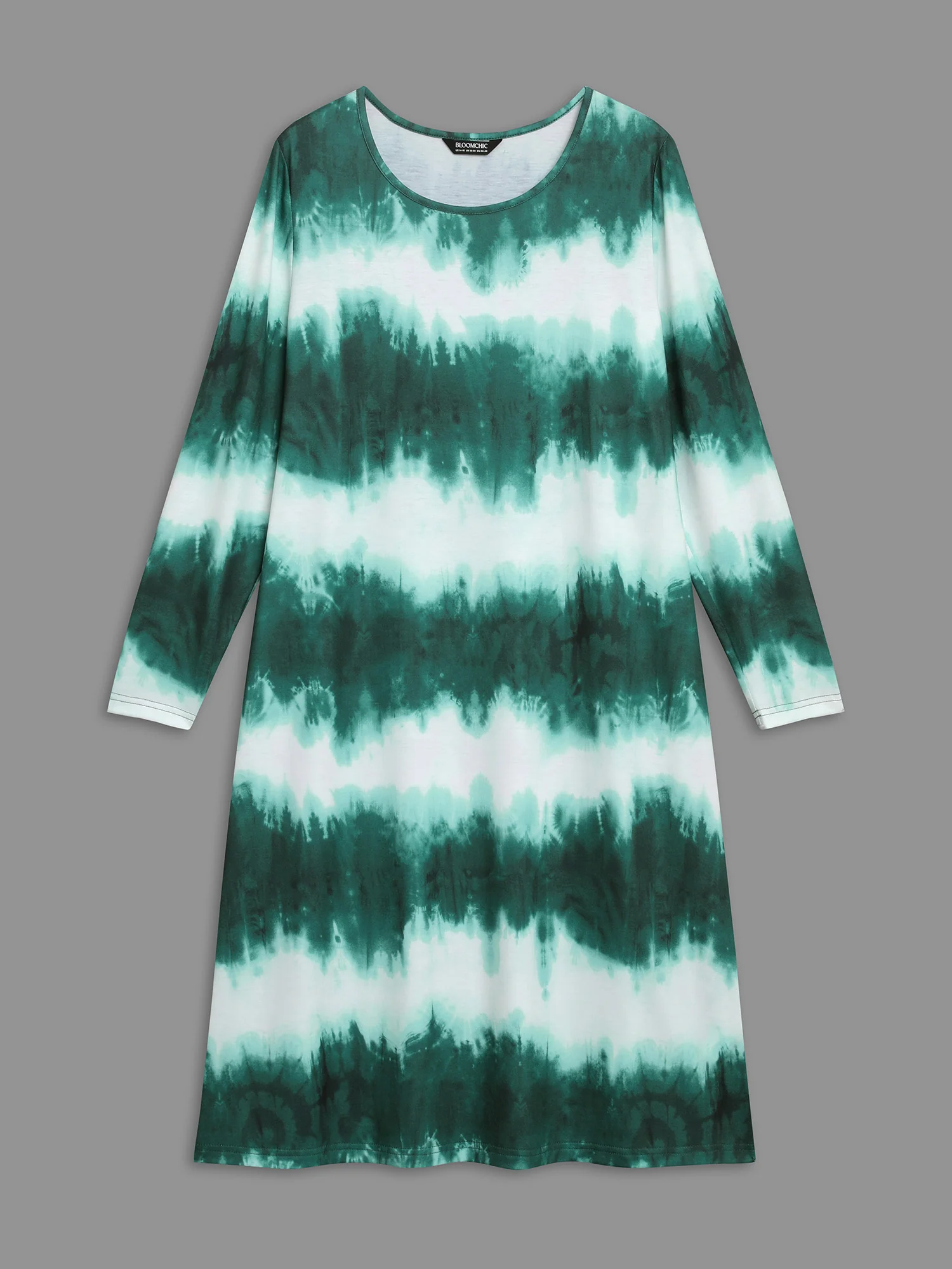 Tie-Dye Round Neck Midi Knit Dress - Image 8