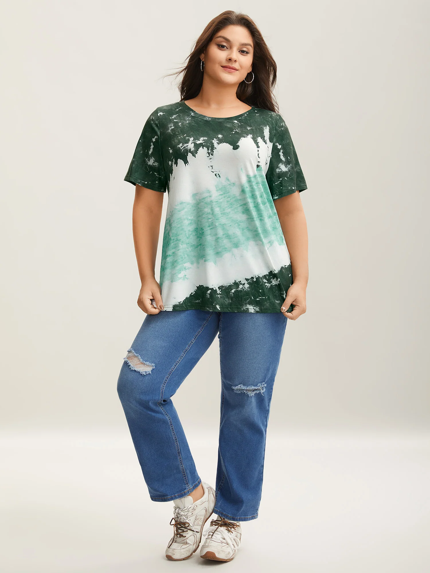 Tie Dye Round Neck T-shirt - Image 21