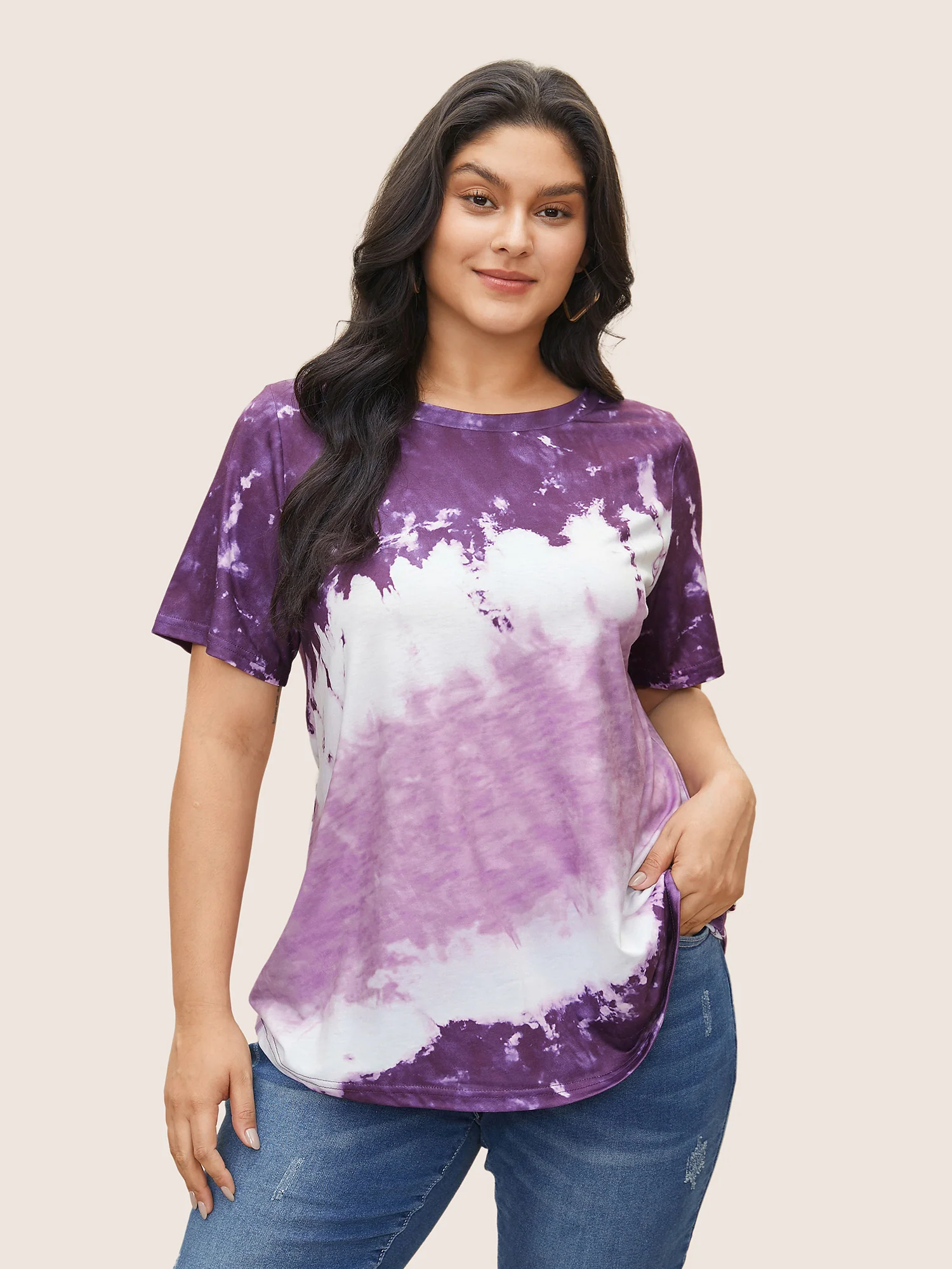 Tie Dye Round Neck T-shirt - Image 7