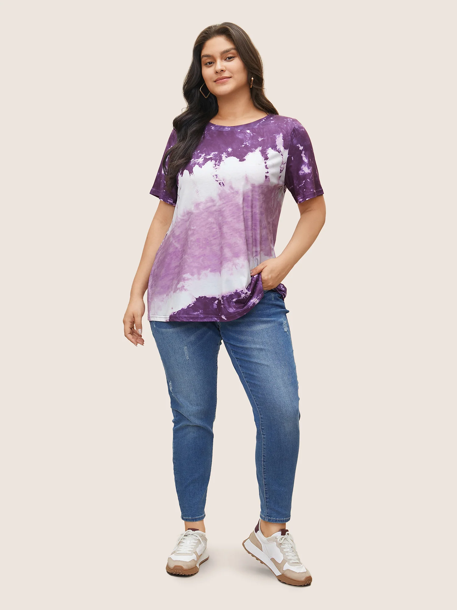 Tie Dye Round Neck T-shirt - Image 9