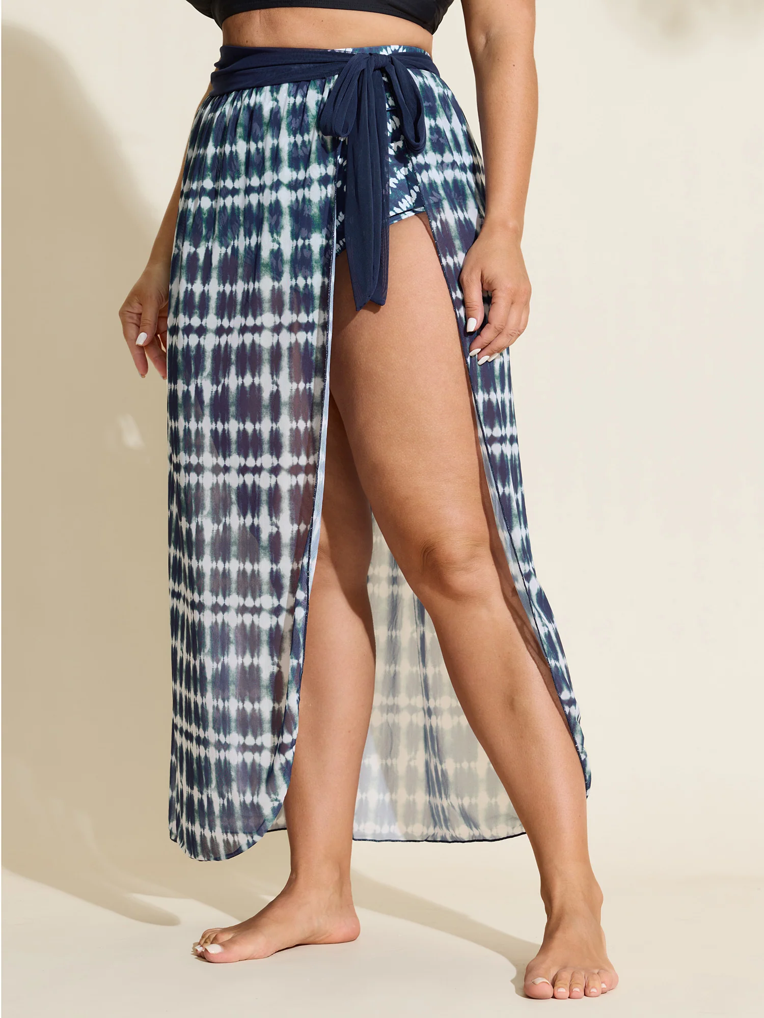 Tie-Dye Sarong Swim Bottoms Two Piece Set - Image 2