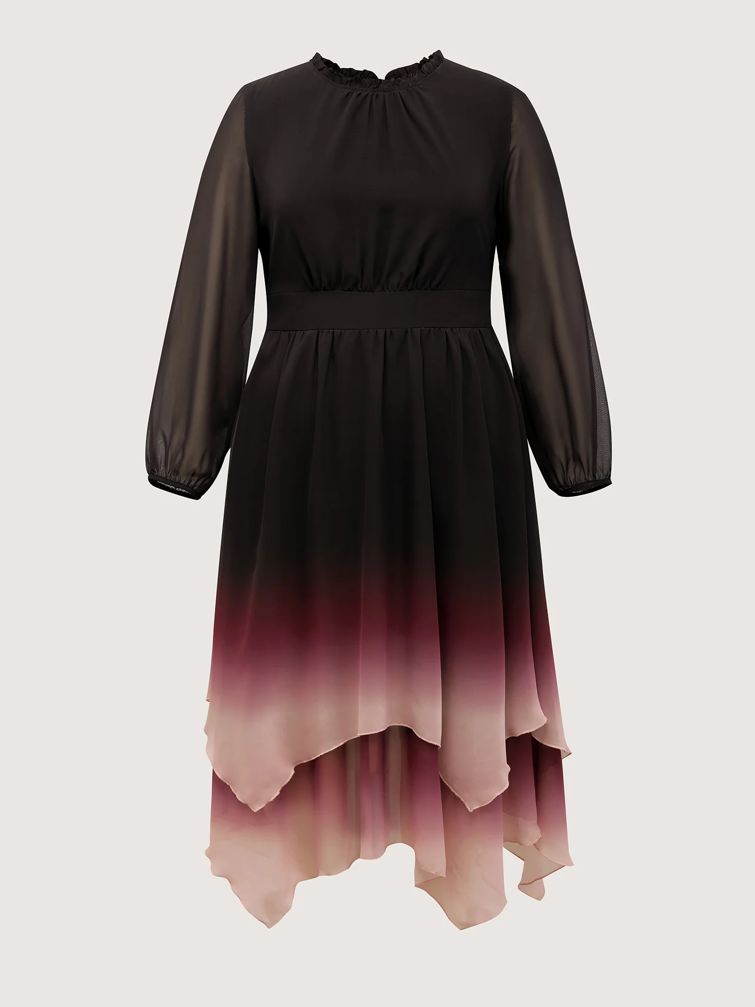 Tie-Dye Sheer Shirred Waist Midi Dress - Image 9