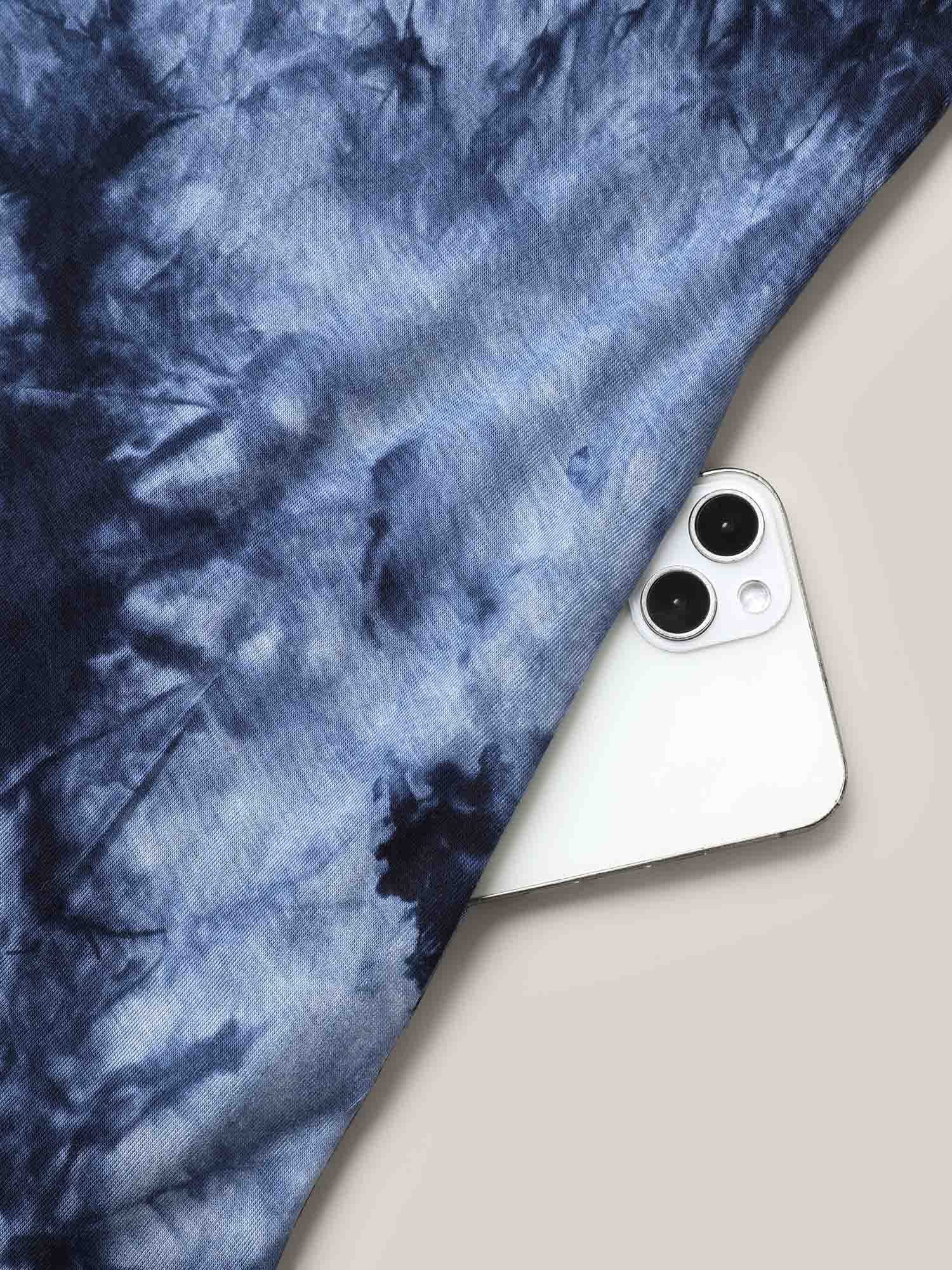 Tie-Dye Stretchy Asymmetrical Hem T-Shirt - Image 5