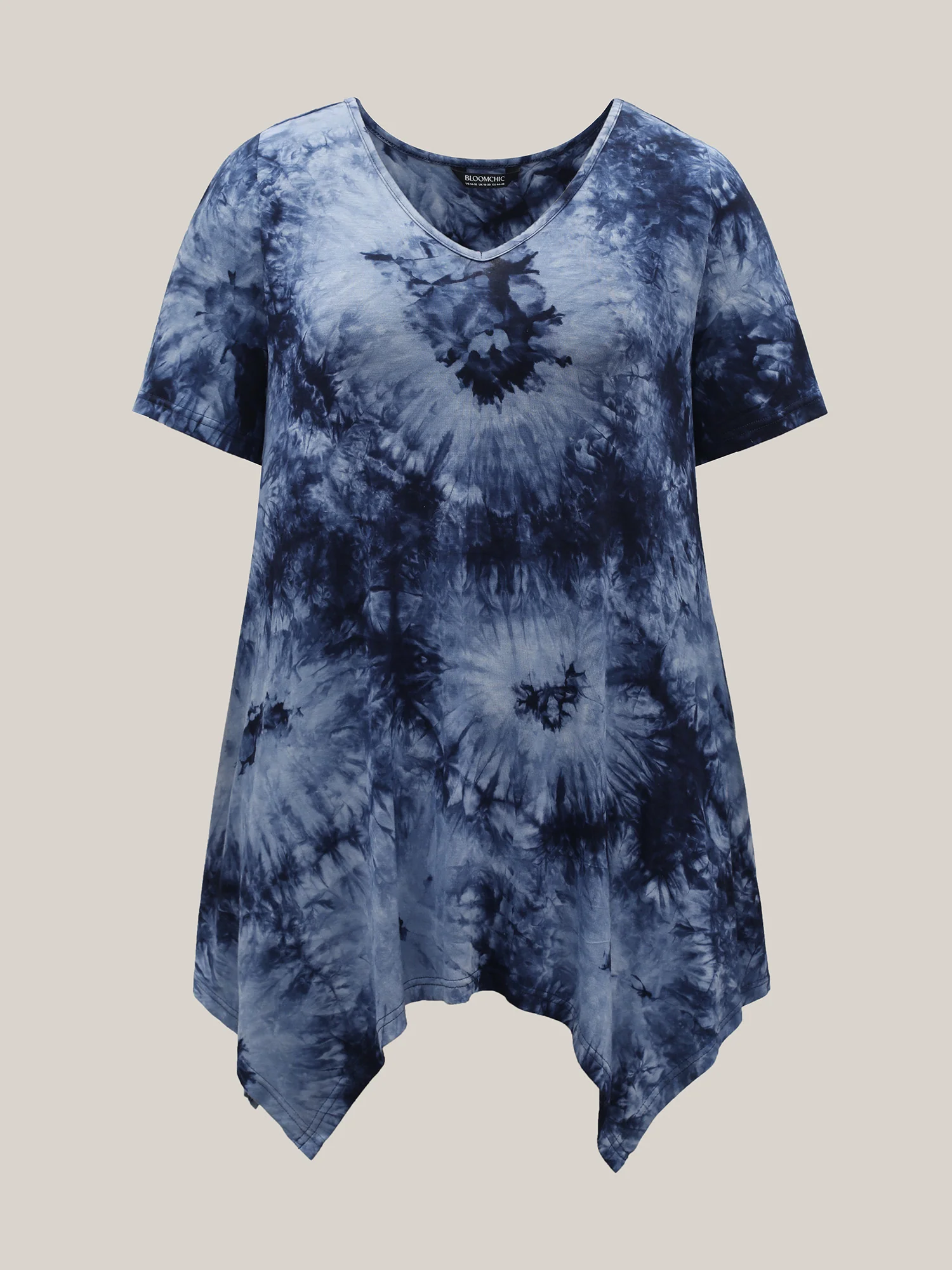 Tie-Dye Stretchy Asymmetrical Hem T-Shirt - Image 7
