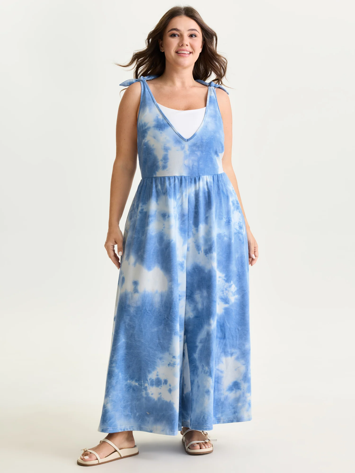 Tie Dye Stretchy Sleeveless Jumpsuit - Image 3