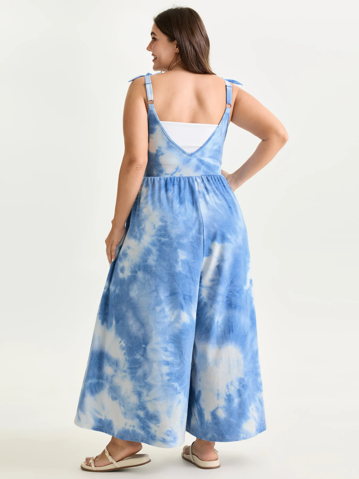Tie Dye Stretchy Sleeveless Jumpsuit - Image 5