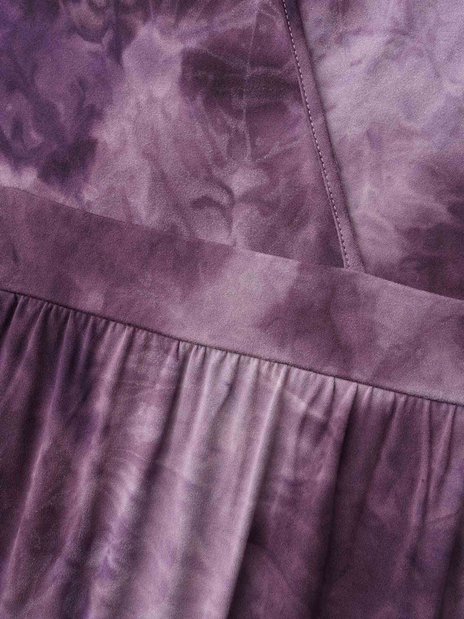 Tie-Dye Surplice Neck Curved Hem Midi Dress - Image 6