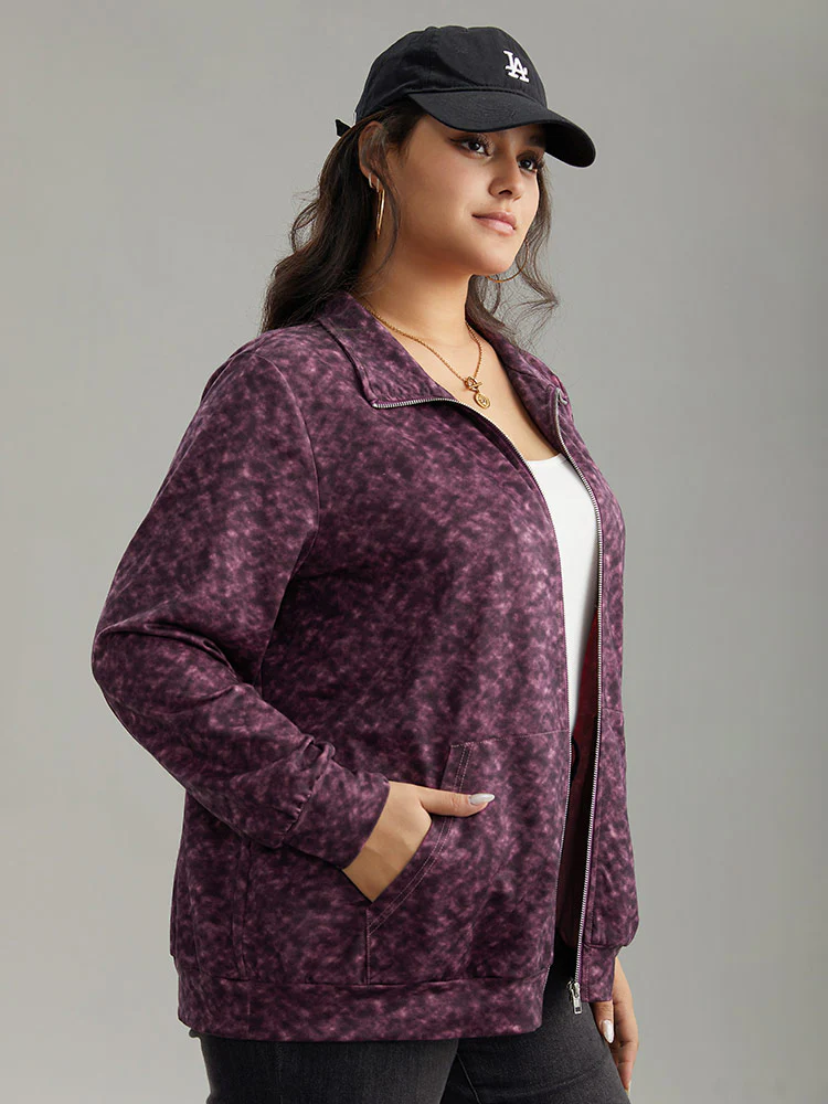 Tie Dye Zipper Fly Pocket Jacket - Image 3
