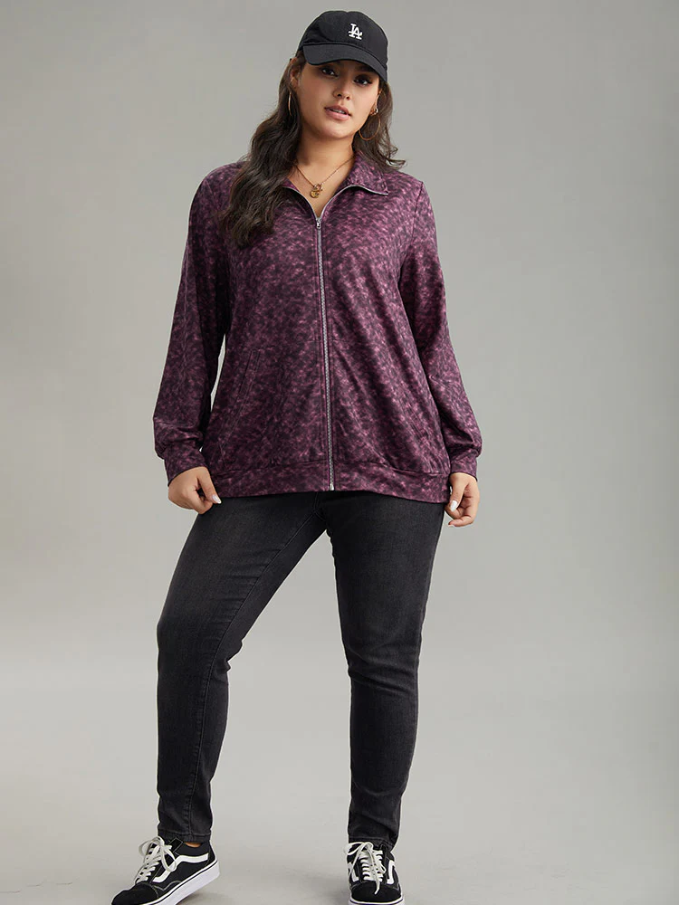Tie Dye Zipper Fly Pocket Jacket - Image 4
