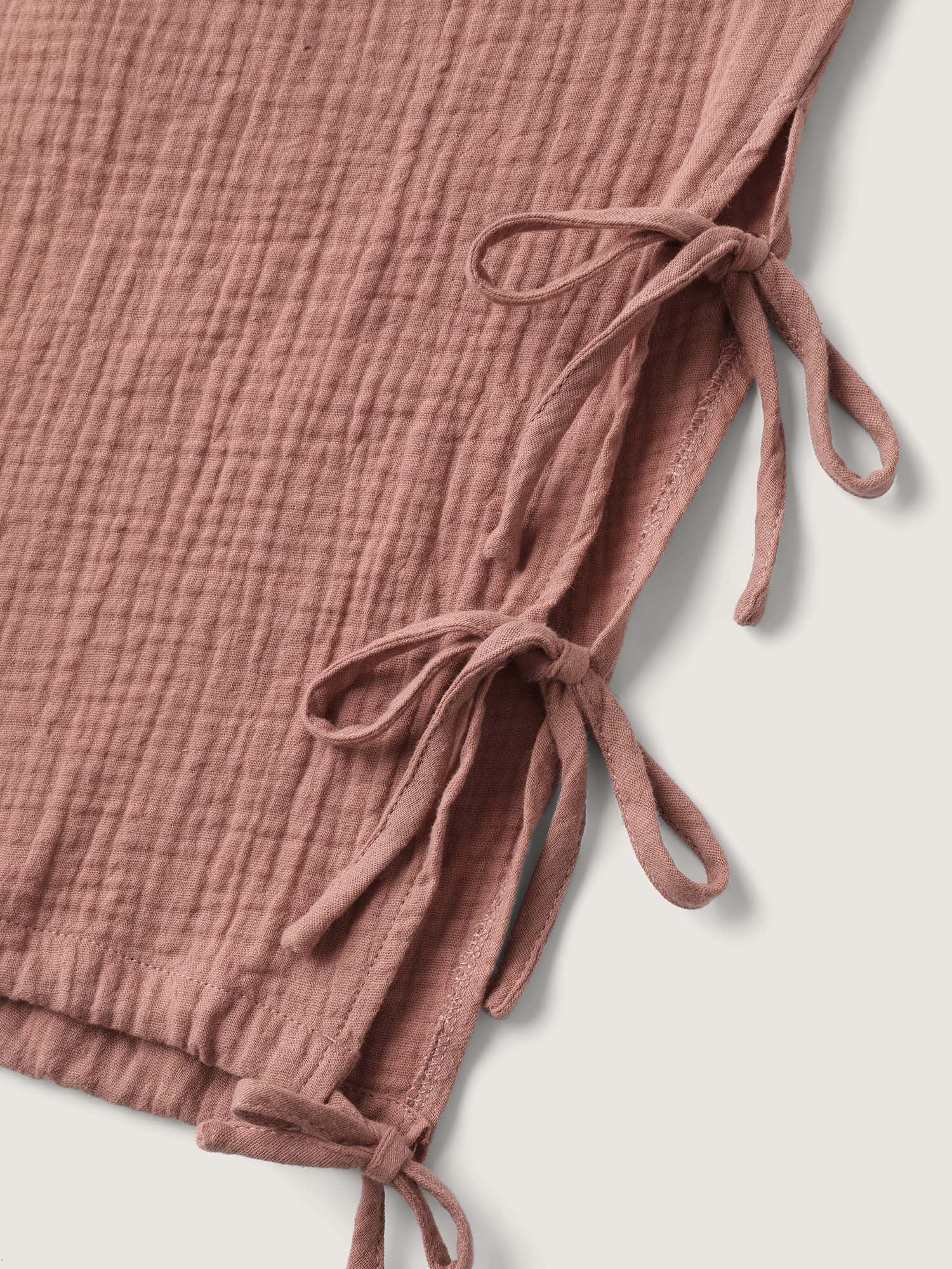 Tie-Hem Slits Cuffed Waist-Tie Pockets Pants - Image 8