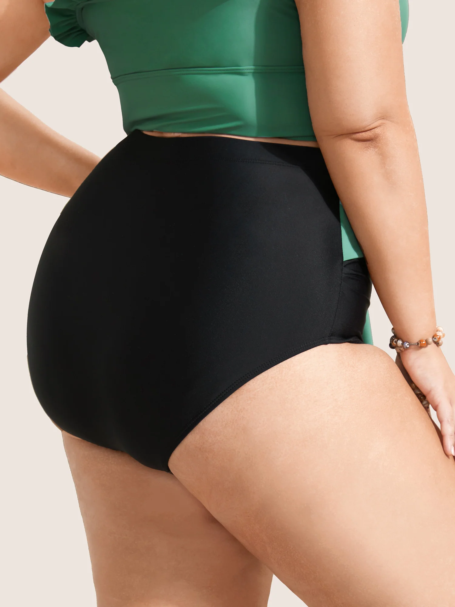 Tie Knot Ruched High Rise Swim Bottom - Image 2