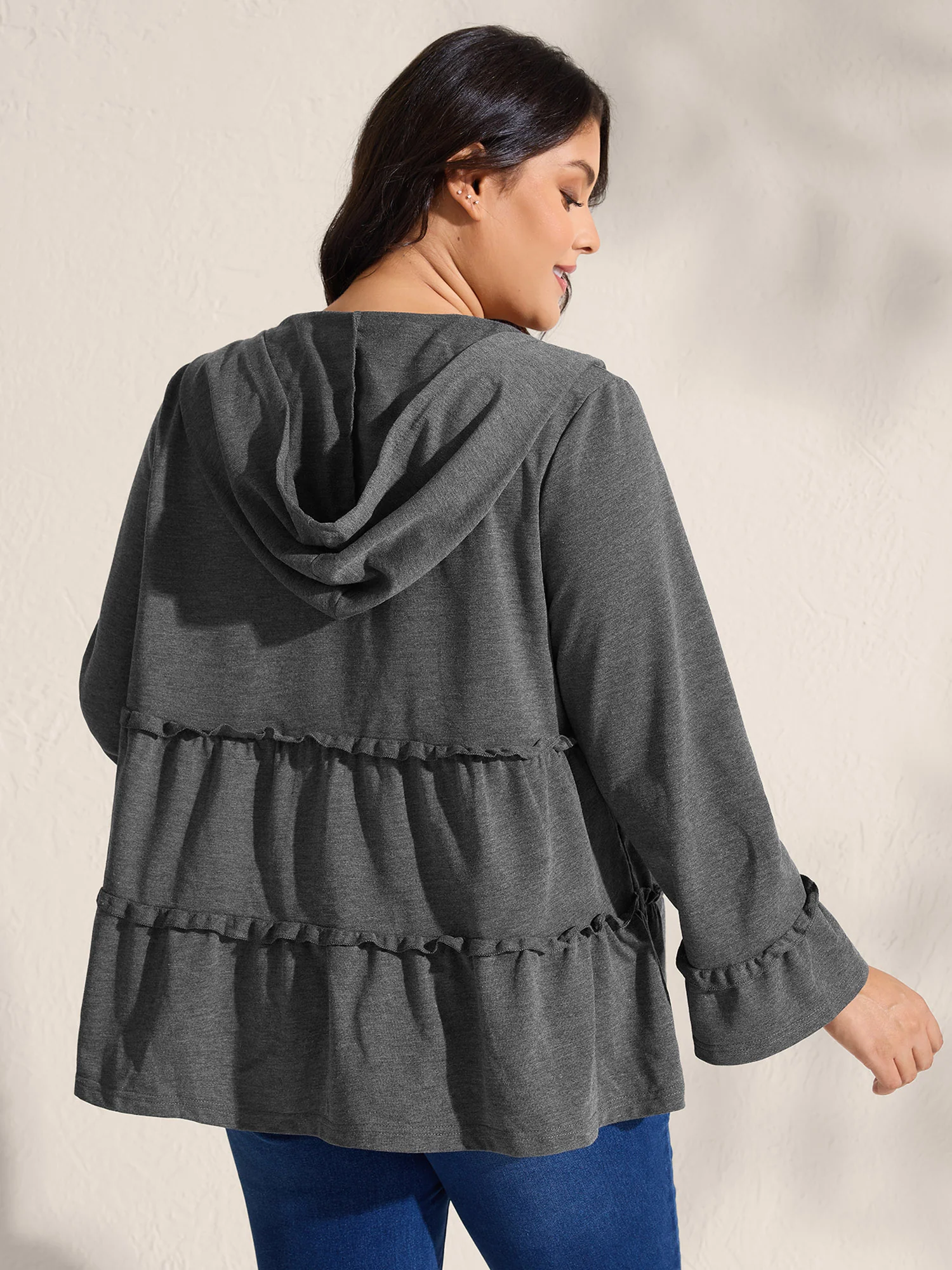 Tiered Ruffled Edges Pockets Jacket - Image 6