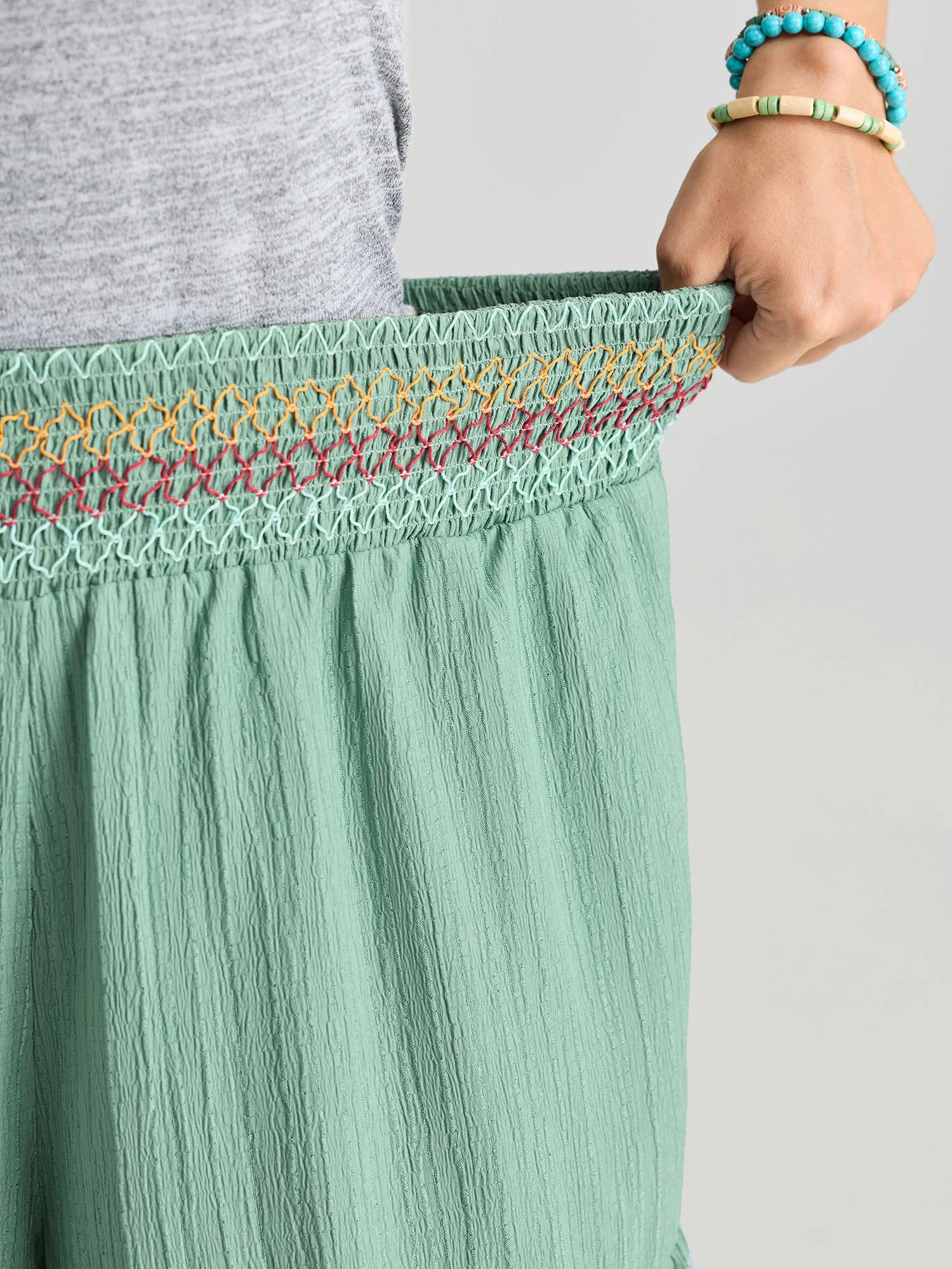 Tiered Shirred Waist Flare Pants - Image 4