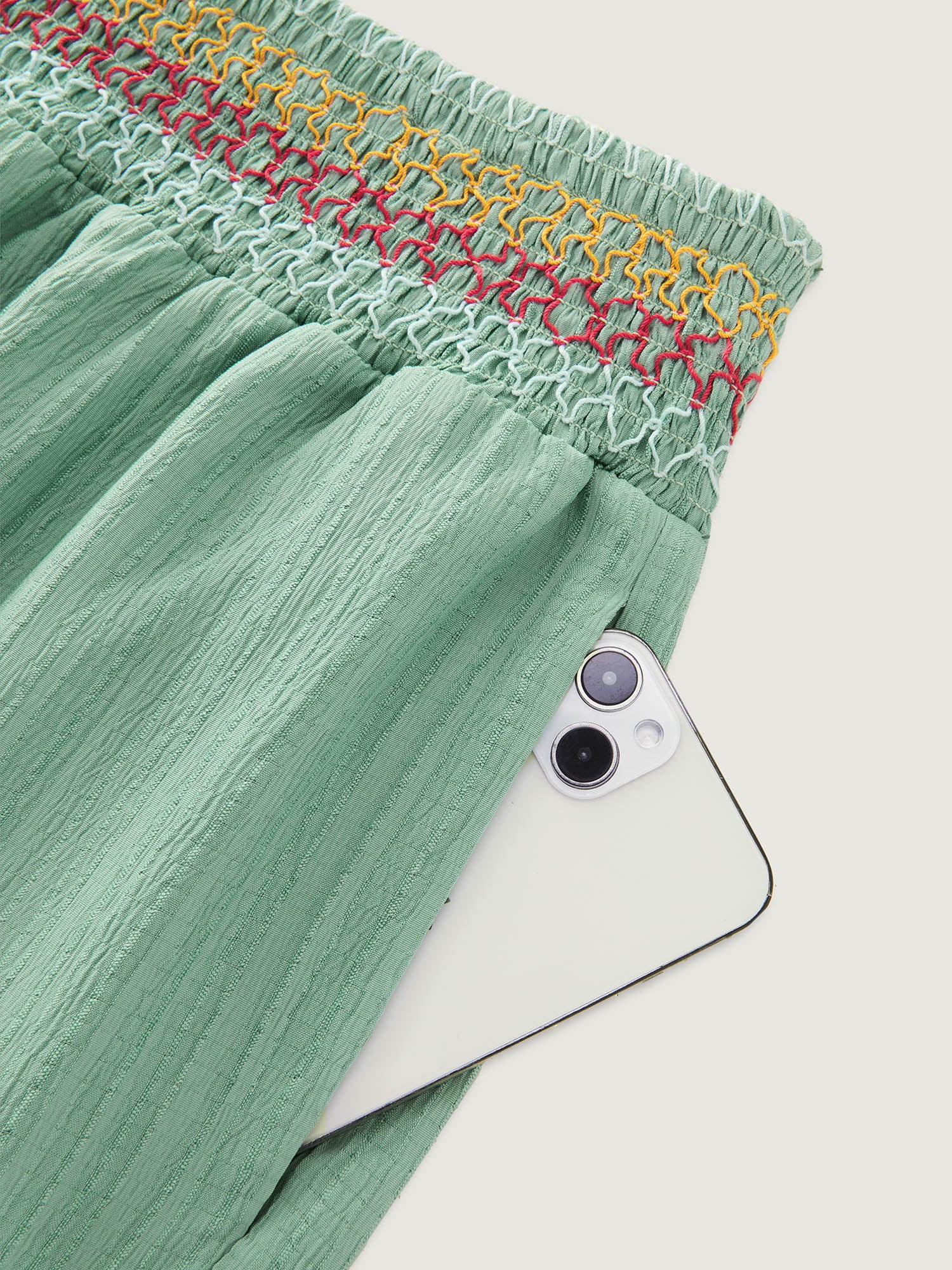 Tiered Shirred Waist Flare Pants - Image 6