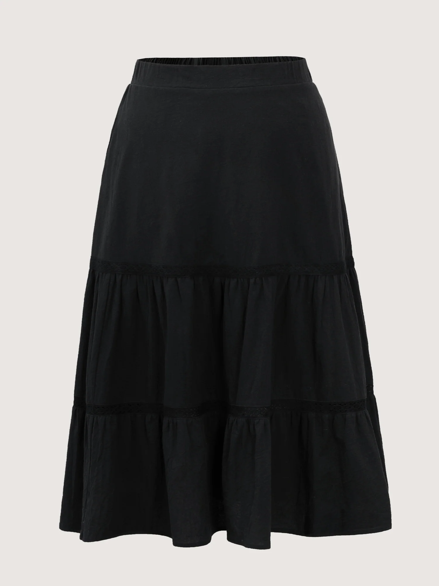 Tiered Solid Contrast Midi Skirt - Image 8