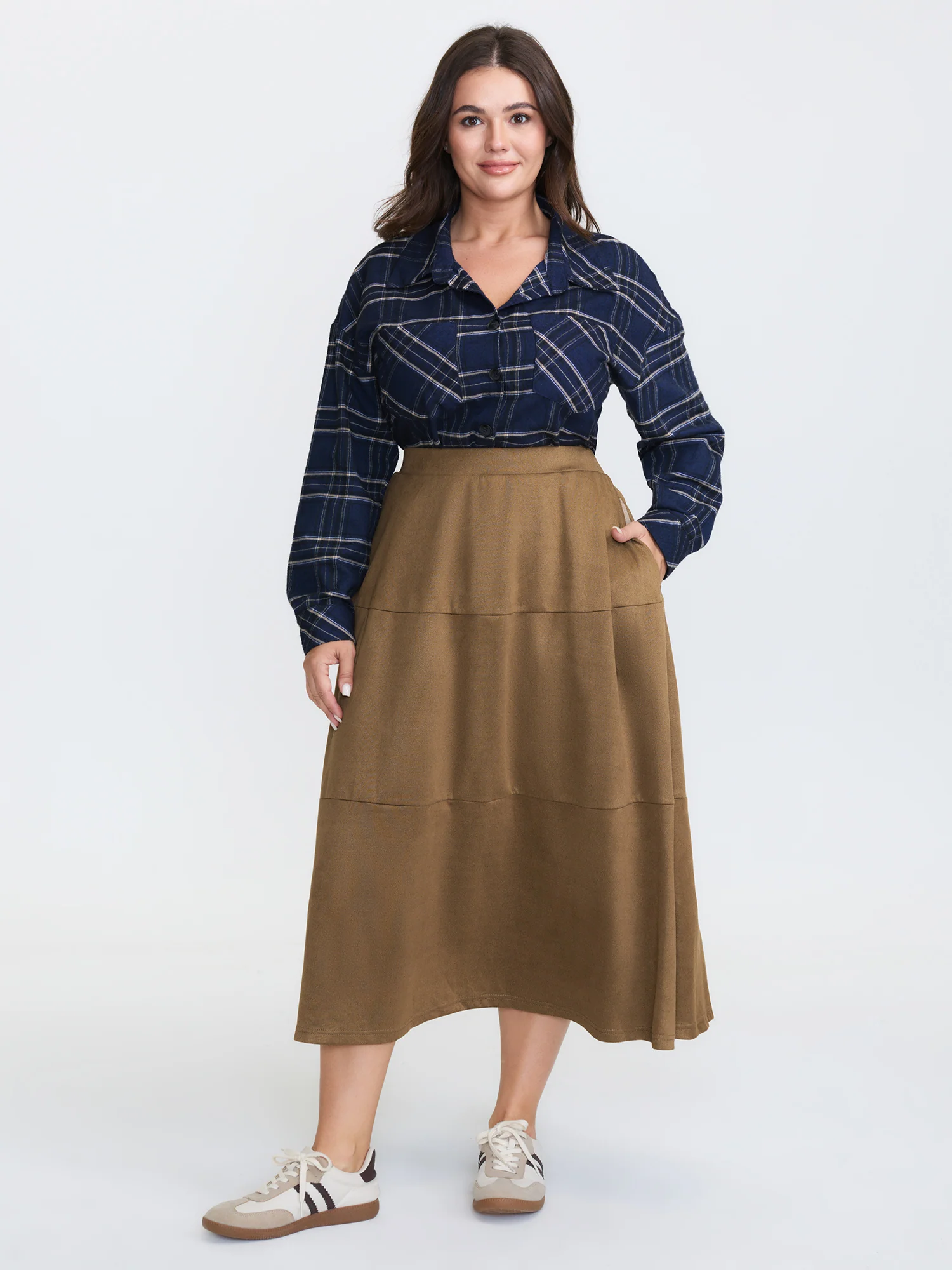 Tiered Solid Maxi Skirt - Image 2