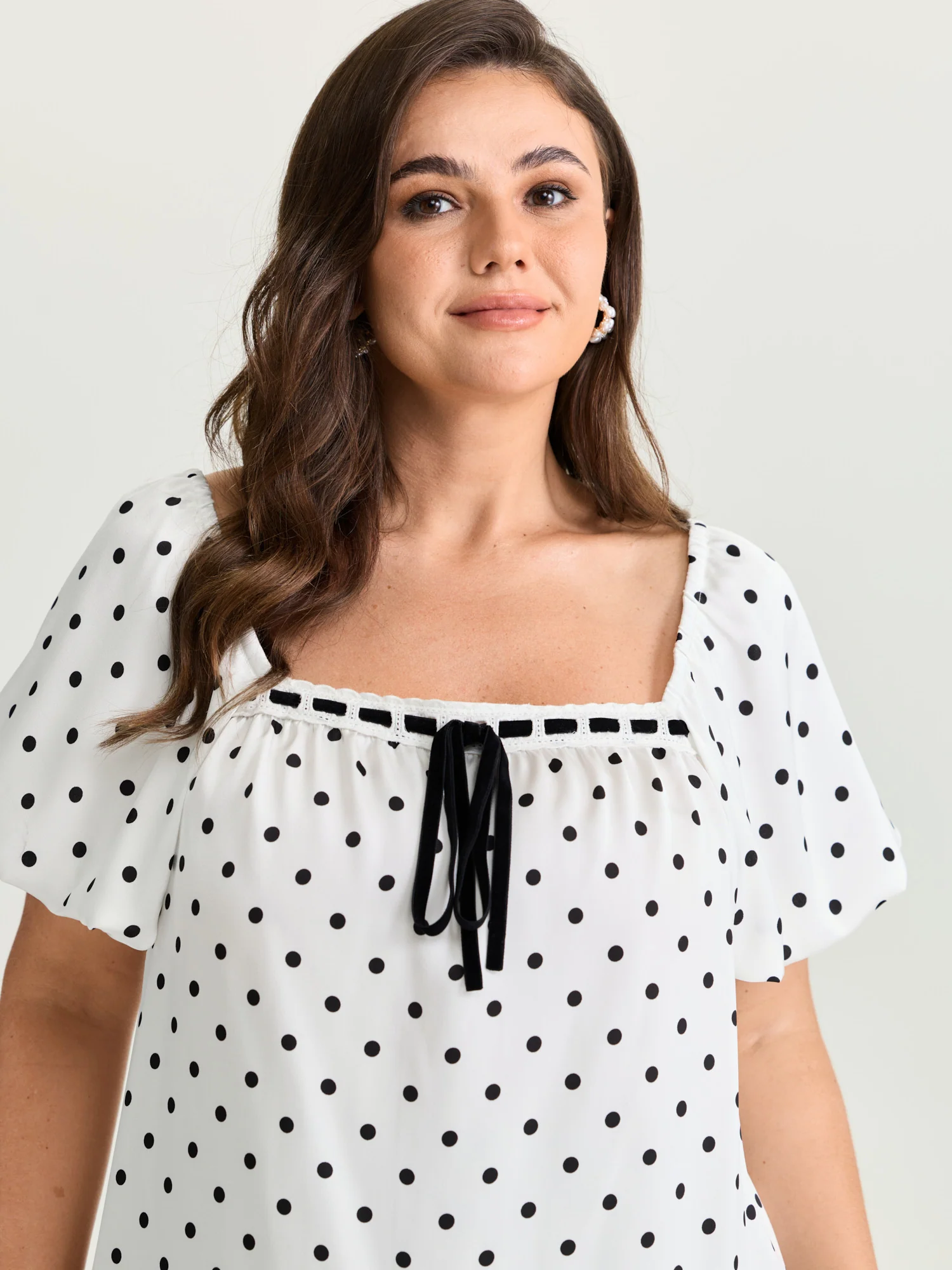 Timeless Polka Dots Neck-Tie Blouse - Image 2