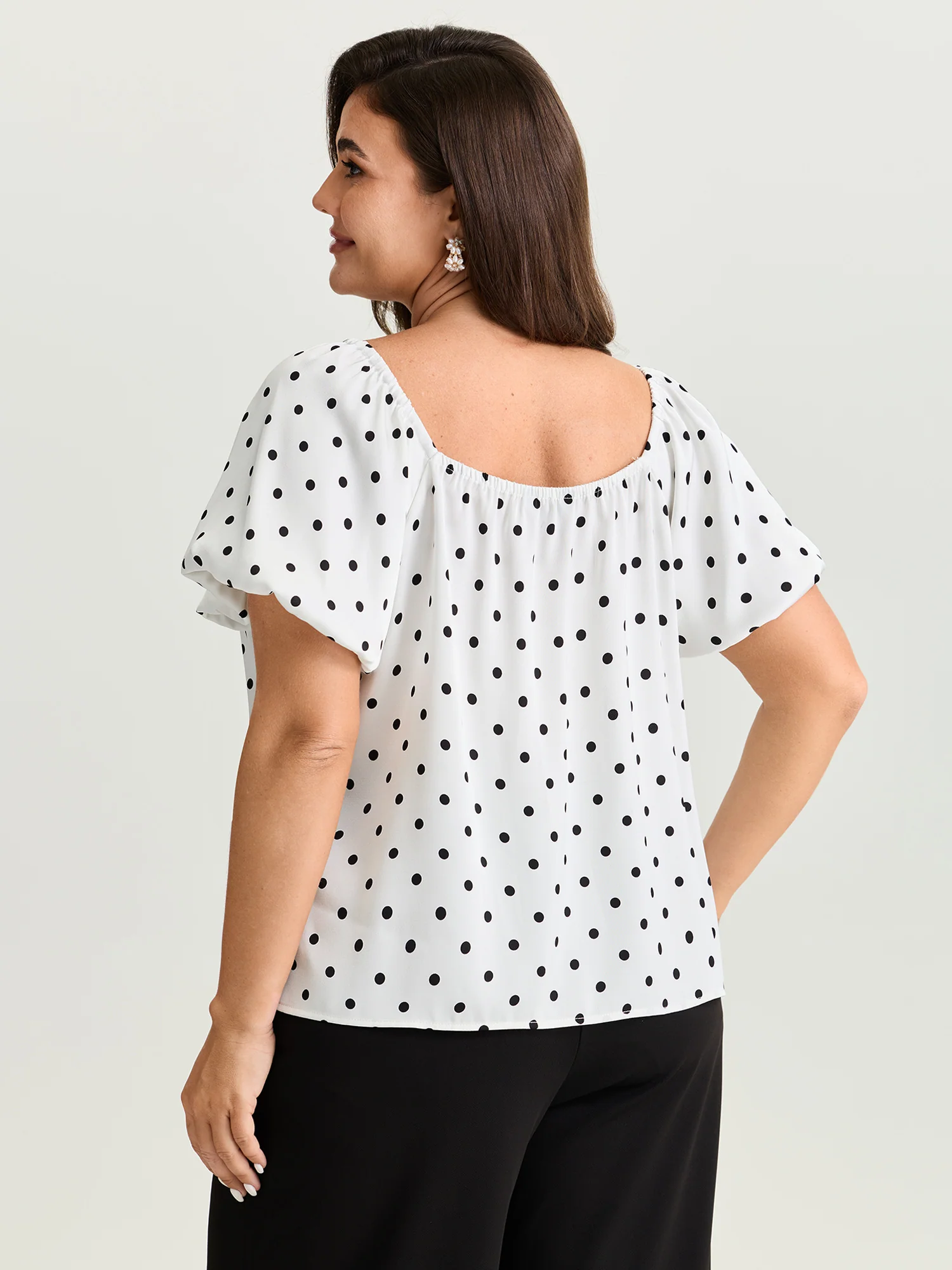 Timeless Polka Dots Neck-Tie Blouse - Image 4