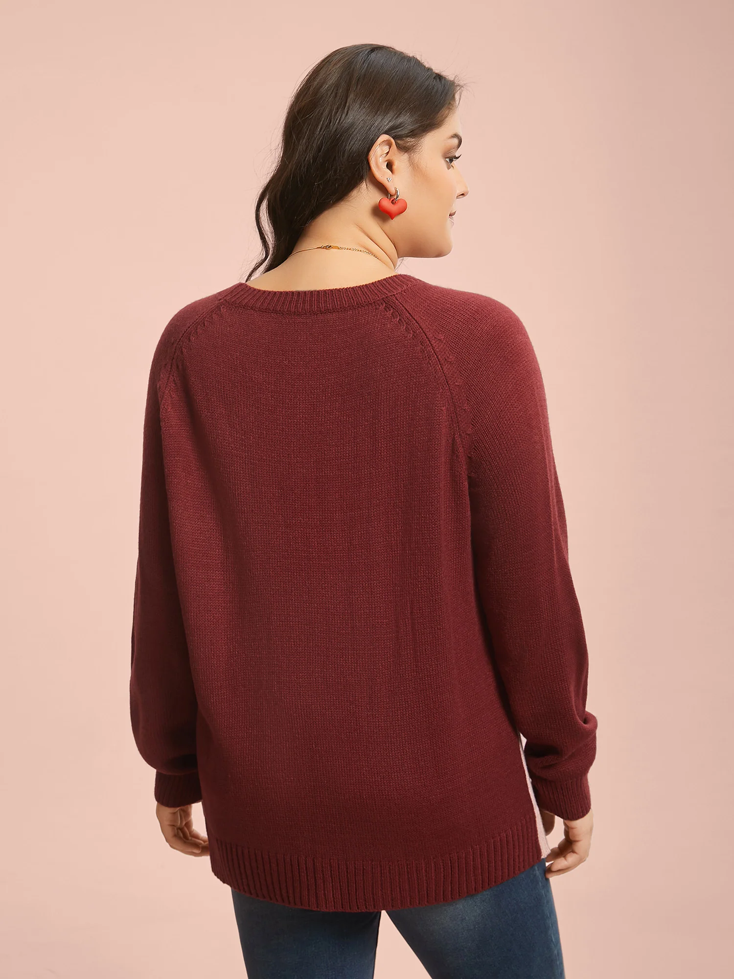 Timeless Romance Cable Knit Raglan Sleeve Pullover - Image 2