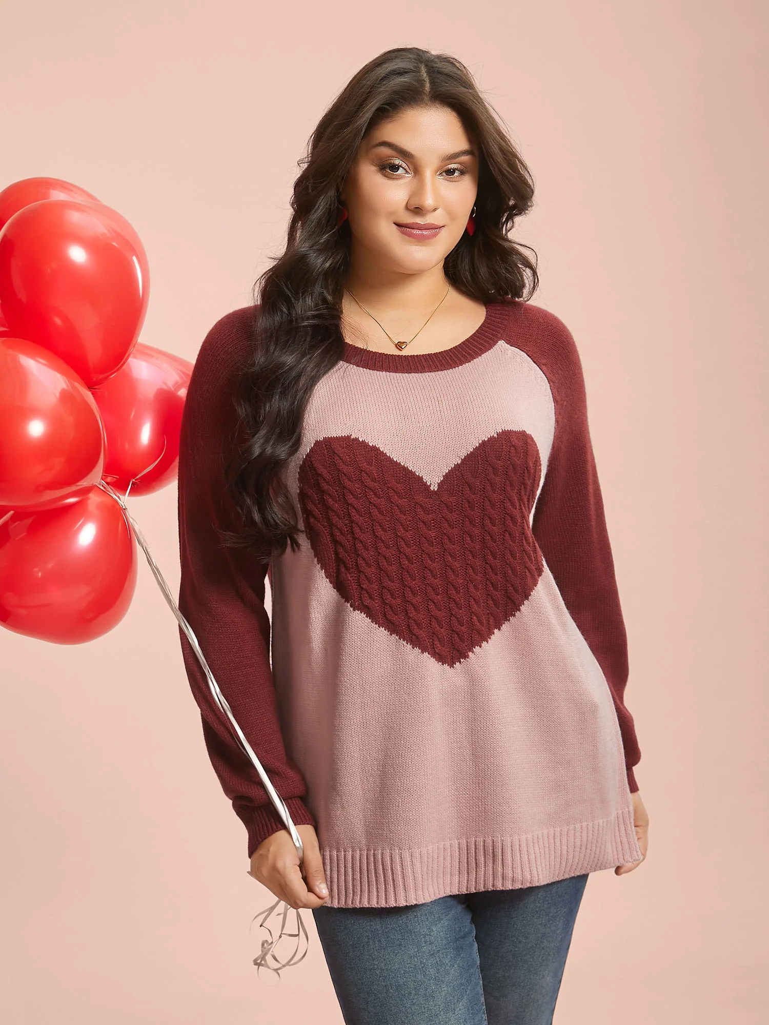 Timeless Romance Cable Knit Raglan Sleeve Pullover - Image 4