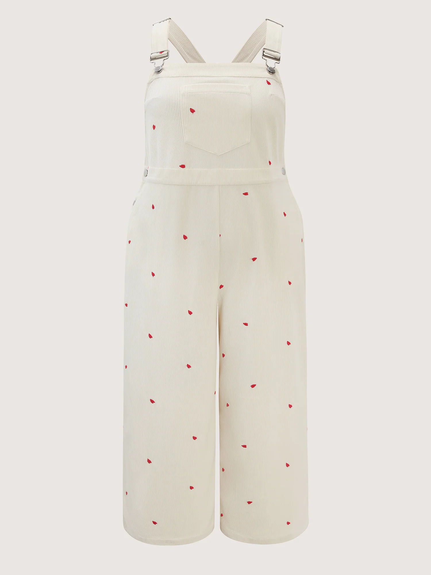 Tiny Heart Embroidery Overall Straps Jumpsuit - Image 8