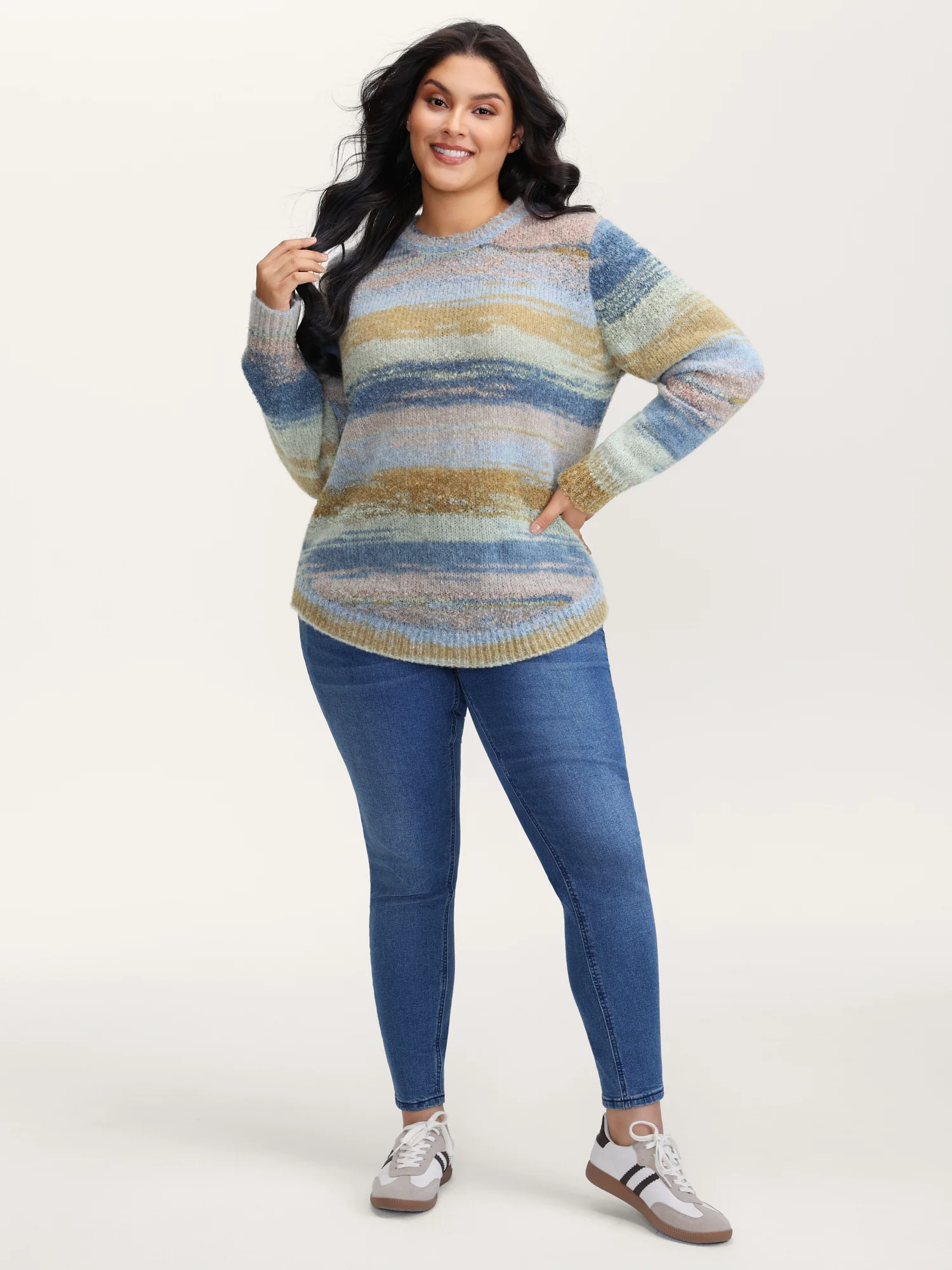 Tissue Textured Color Gradient Pullover - Image 3