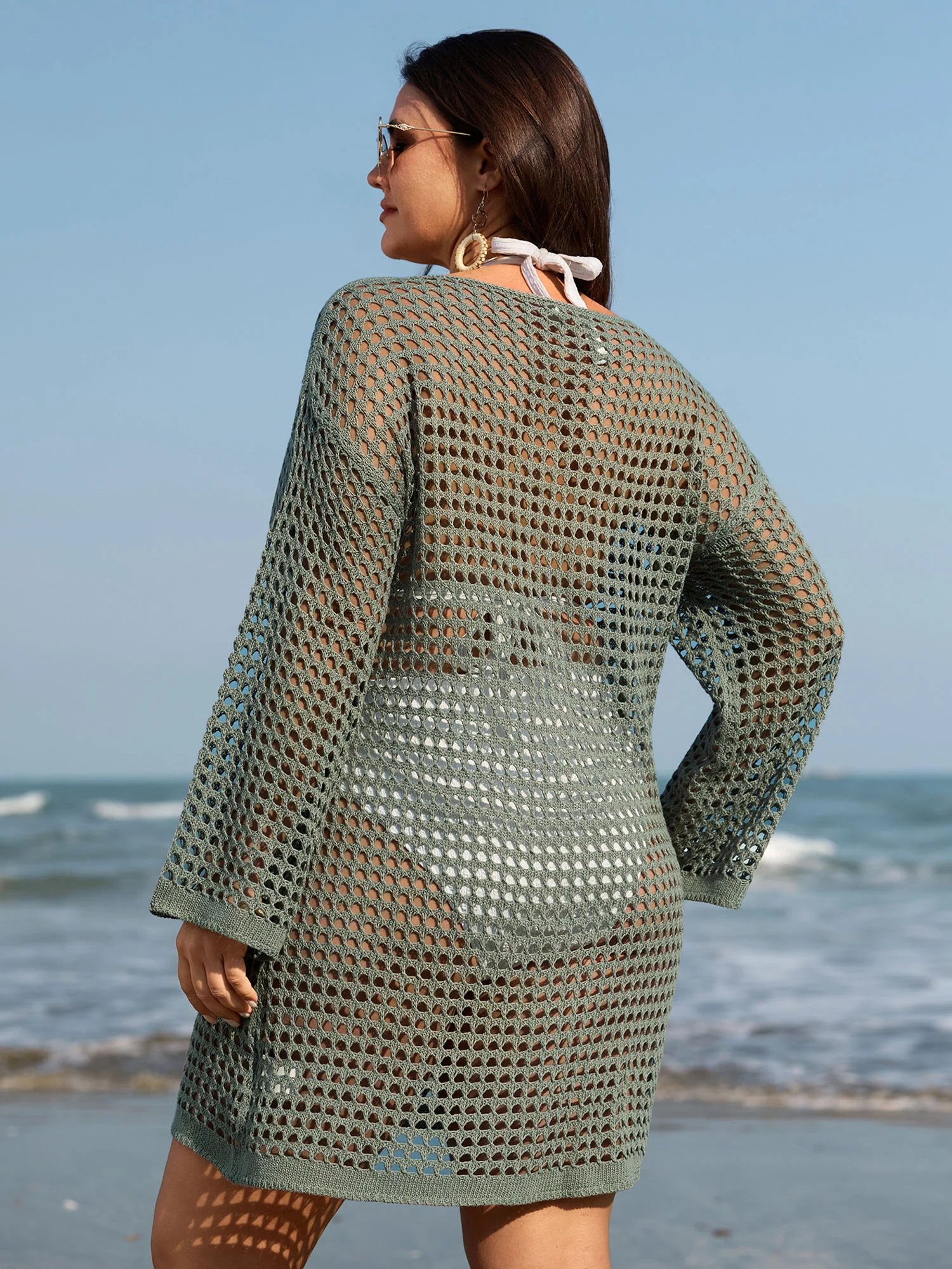 Tissue Textured Crochet Swim Cover-Up - Image 4