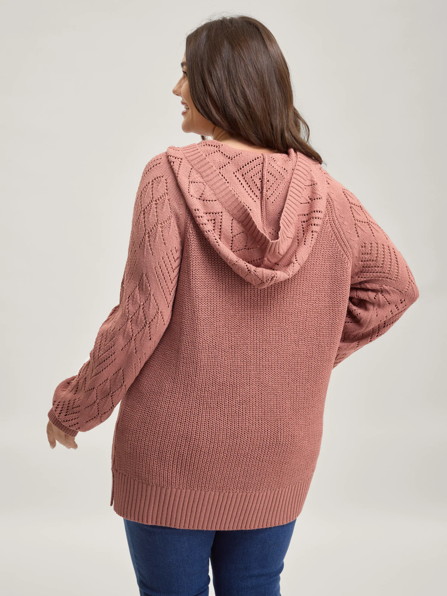 Tissue Textured Hooded Cut-Out Pullover - Image 4