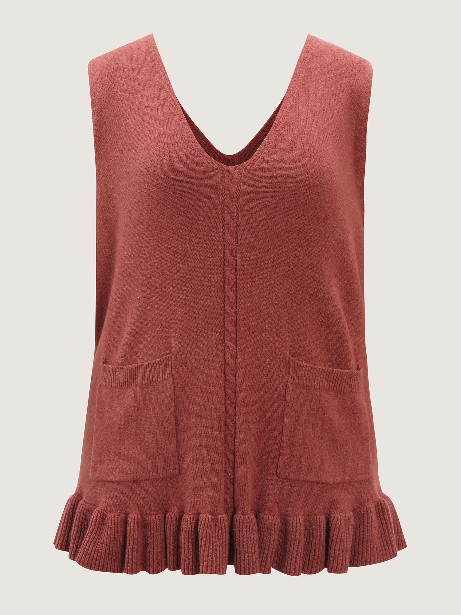 Tissue Textured Ruffled Sleeveless Pullover - Image 8