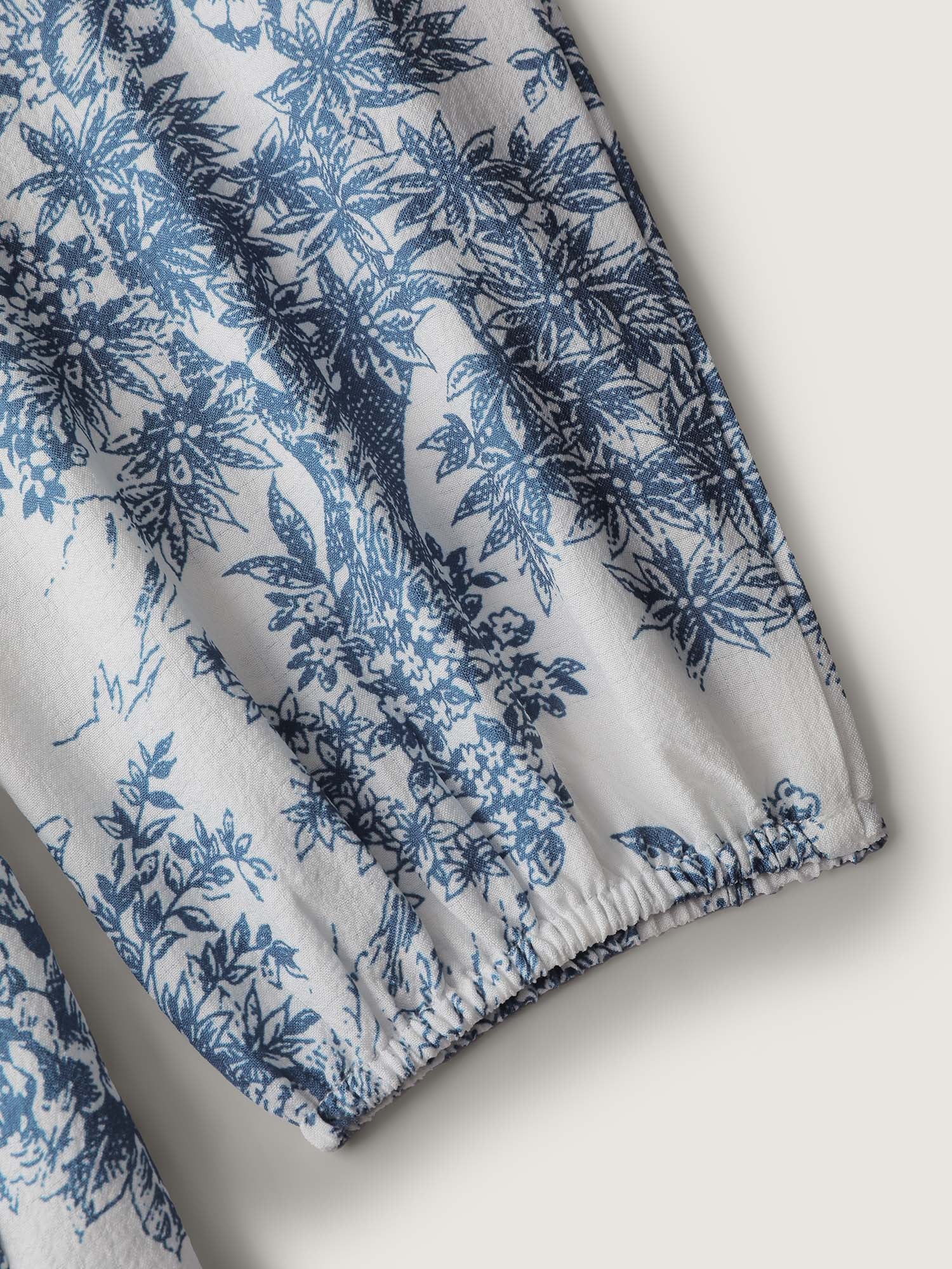 Toile de Jouy Neck-Tie Midi Dress - Image 6