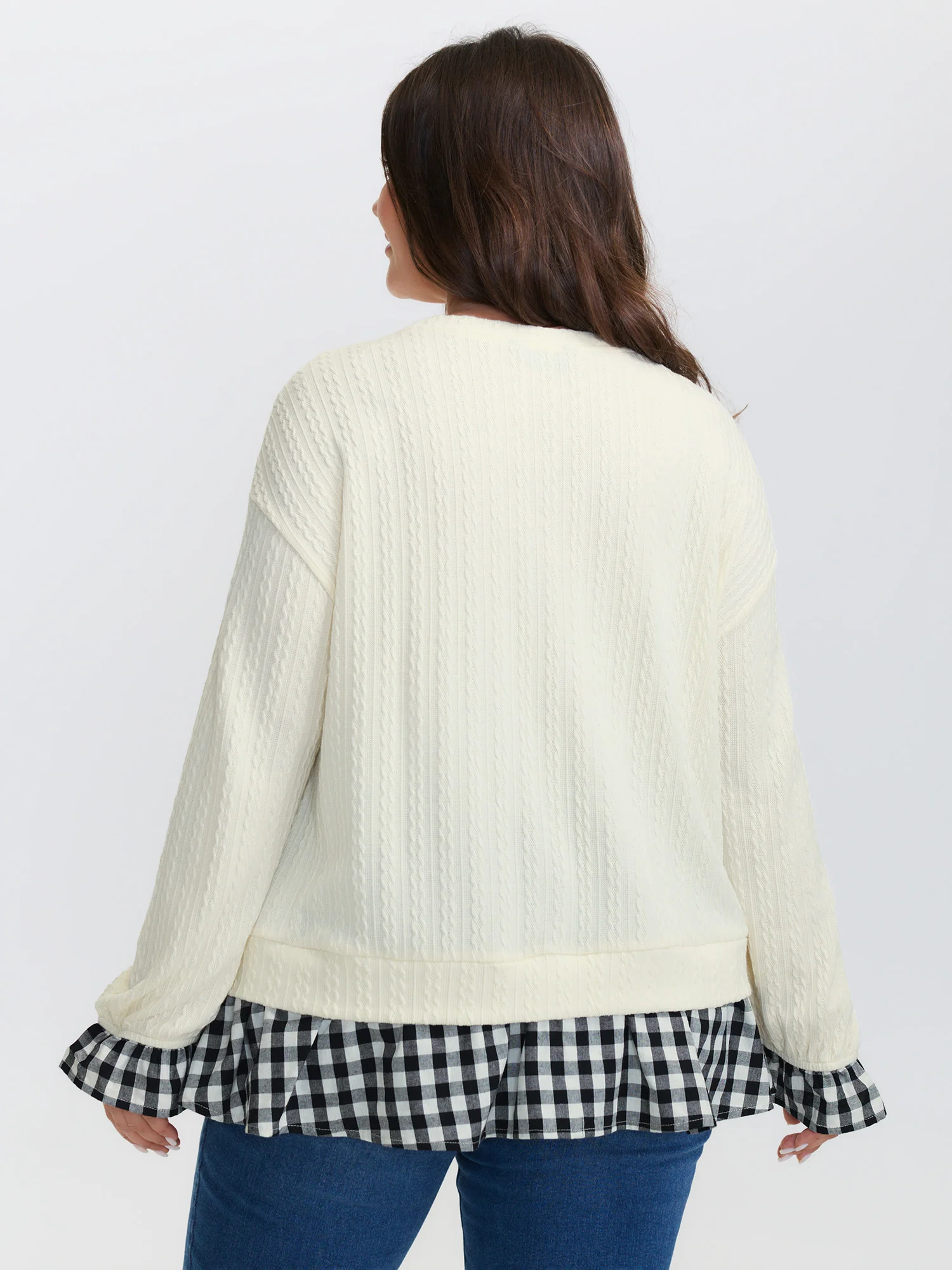 Tomato Embroidery Textured Contrast Sweatshirt - Image 5